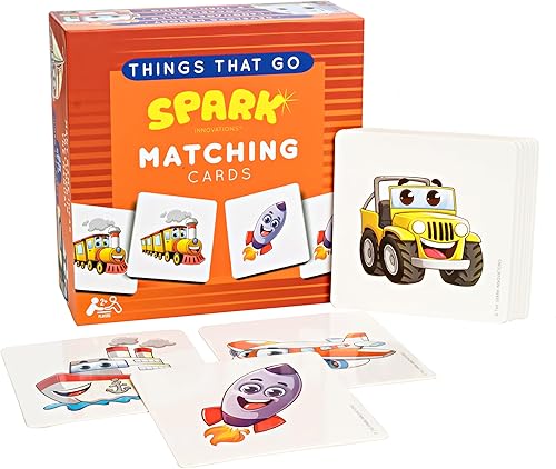 SPARK INNOVATIONS Juego de tarjetas de memoria de vehículos, tarjetas de imágenes para niños, juego educativo para niños, juegos preescolares, cosas