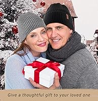 Vista 6 de Wmcaps Gorros cálidos para hombres y mujeres, gorro con forro polar cálido para invierno, unisex, a la moda, gorro de punto con puños