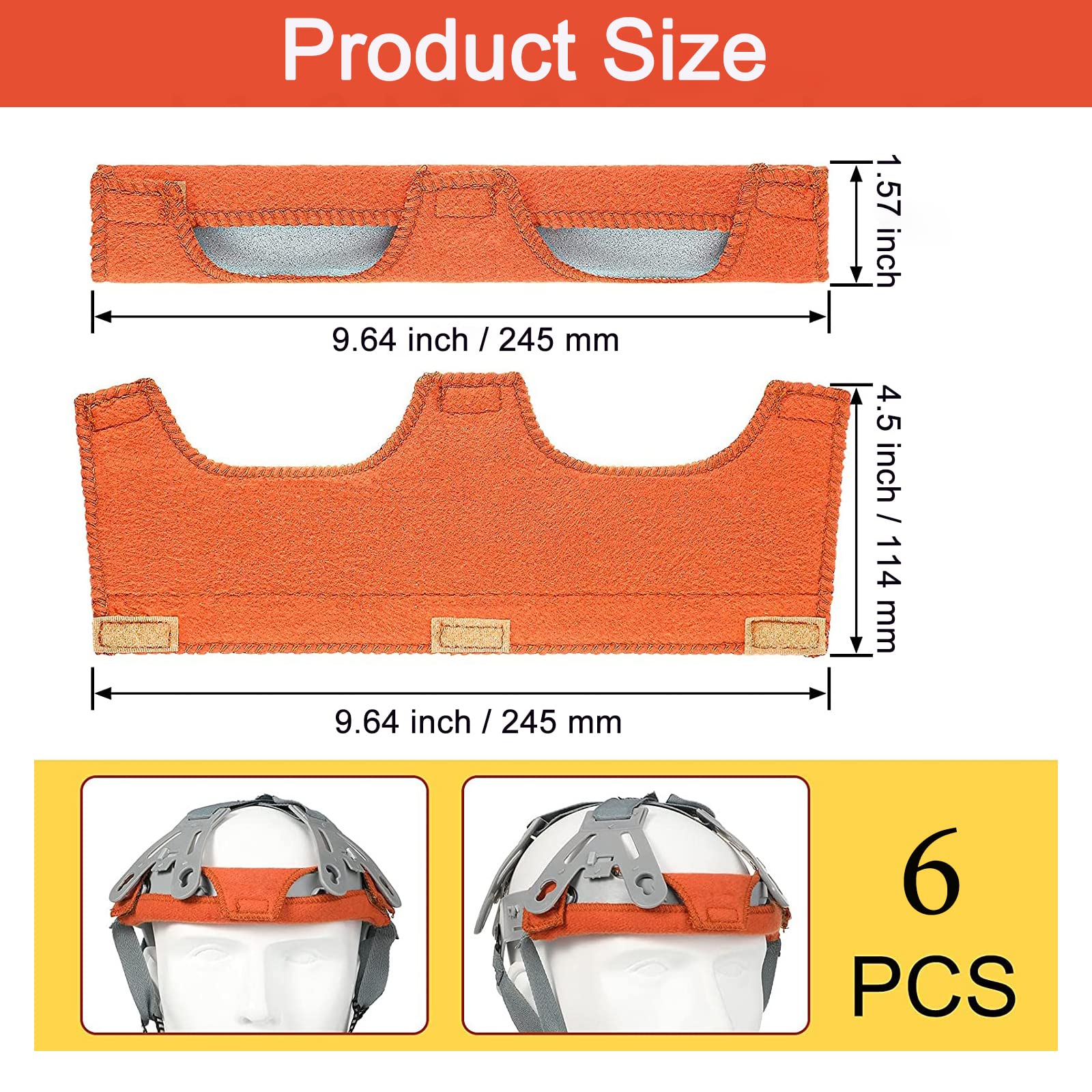 Lot De 6 Bandeaux Anti-transpiration Pour Casque De Chantier