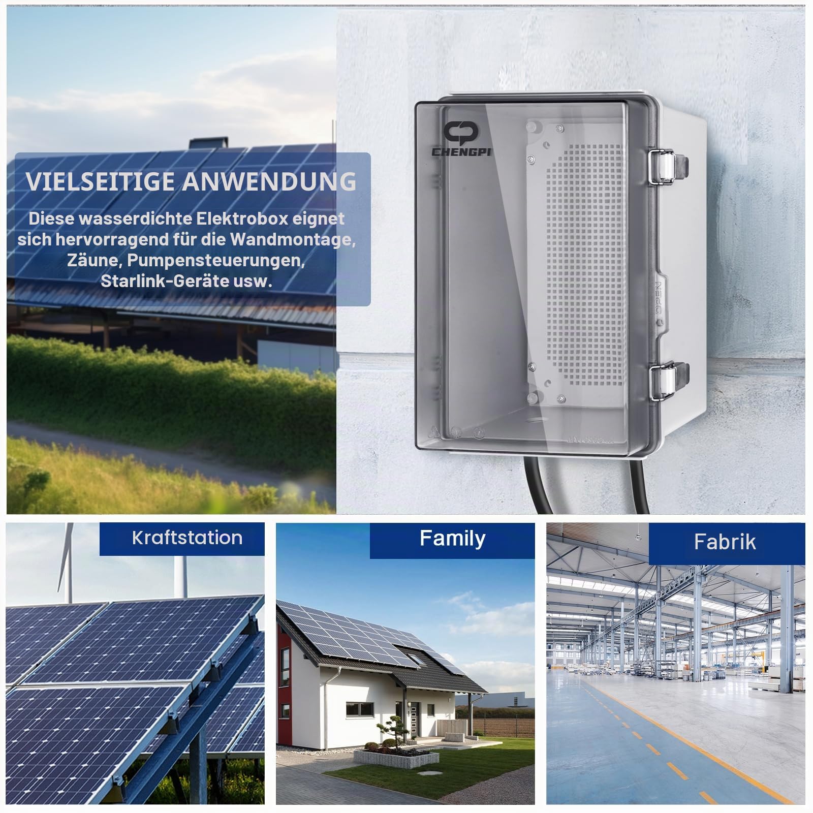 Wasserdichter Verteilerkasten für den Außenbereich,IP66 Abzweigkasten ABS Elektrisches Anschlusskästen,DIY Kunststoff Fall Verdrahtungs Schalter Box 330×430×180MM