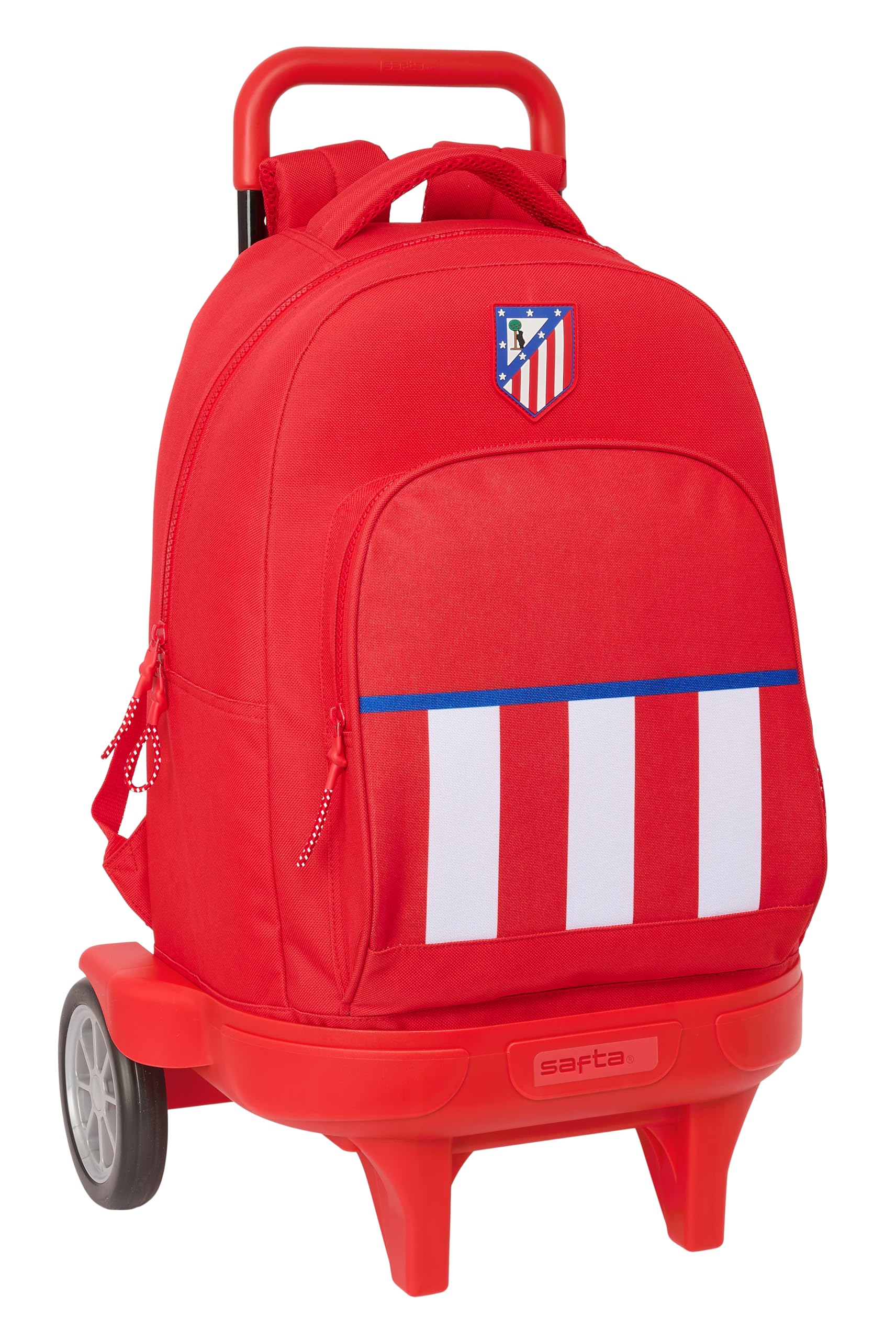 Safta ATLÉTICO DE Madrid - Mochila Grande con Ruedas, Compact Evolución, Extraíble, Ideal para Niños de Diferentes Edades, Cómoda y Versátil, Calidad y Resistencia, 33x22x45 cm, Color Rojo