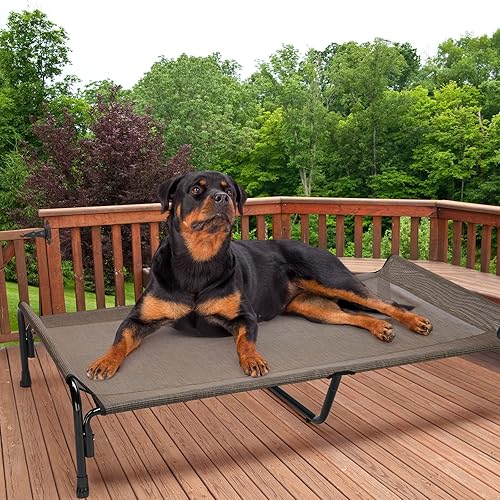 Miniatura 9 de Veehoo CWC2204 - Cama elevada para perros grandes, cama elevada para mascotas con reposacabezas inclinado para interiores y exteriores, lavable,