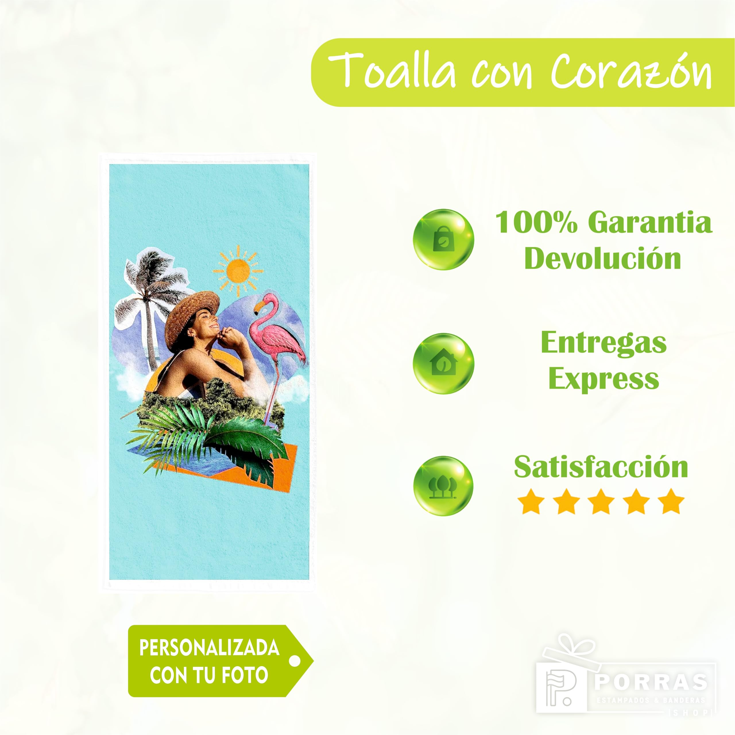 Pla Pla Pla Toalla Playa Personalizada con tu Foto y Texto│Regalo Nevera y Gafas de Sol│Toalla Piscina, Toalla baño con Imagen y Texto.