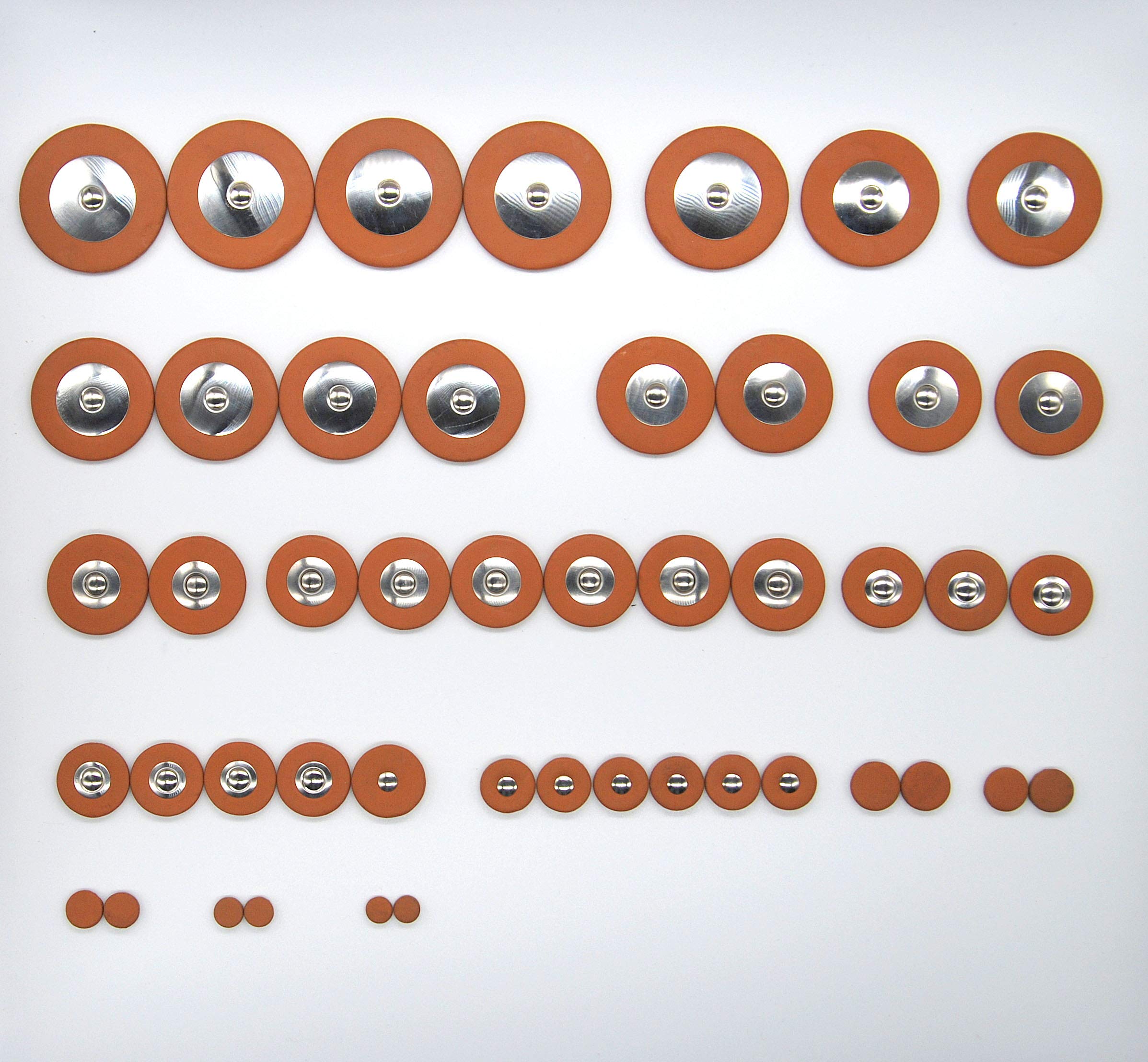 235 Soundman® Cuscinetti per Sassofono Contralto - Universal Set - Soundman® Leather Pads for Alto Saxophone - Workshop Repairing Pad Set - 5 x 47 pcs = 235 Cuscinetti (Metal Resonators)