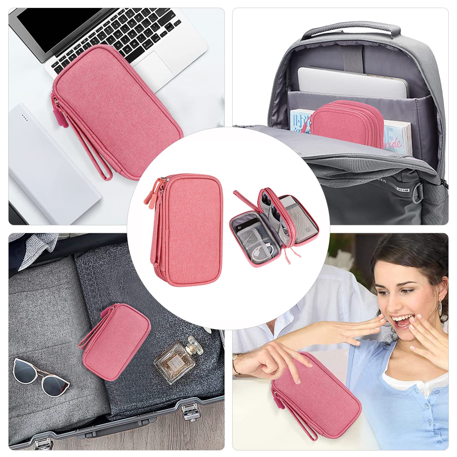 Sac De Rangement Câbles 3 Couches, Organisateur De Electroniques