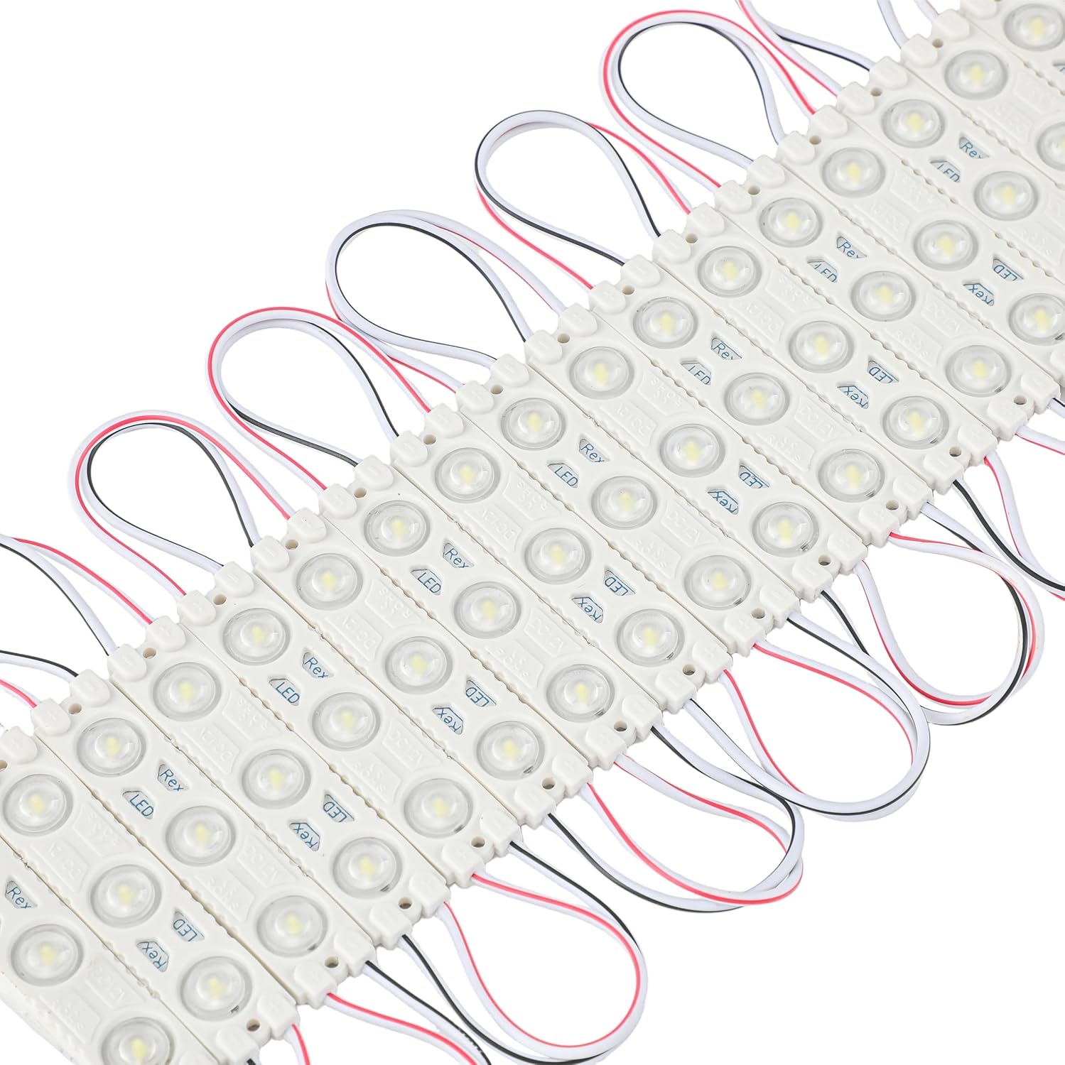 Rextin Super bright 200pcs 2835 3 LED Module White Waterproof Decorative Light for Letter Sign Advertising Signs with Tape Adhesive Backside 3 Years Warranty