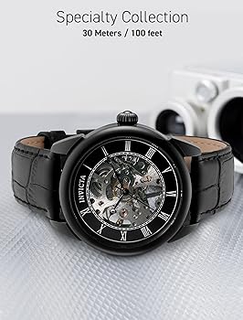 Invicta Orologio Uomo 32633, Cinturino In Pelle Nero, Quadrante Rotondo, Analogico