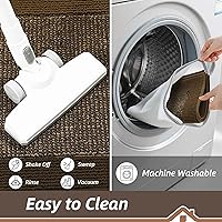 Vista 5 de BEQHAUSE Juego de 2 alfombras y tapetes de cocina antideslizantes para piso, absorbentes y resistentes a las manchas, lavables a máquina, para Marrón