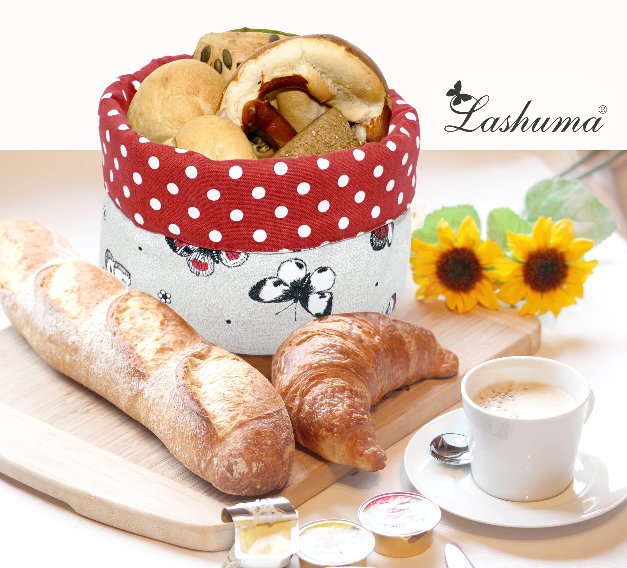 Lashuma Panier De Rangement Universel Pliable Pour Petits Pains Bleu Style Maison De Campagne