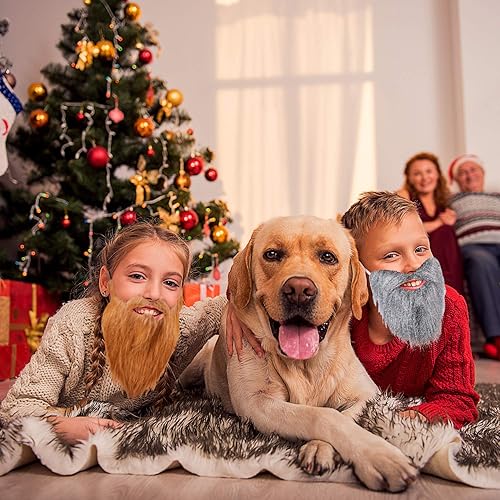 Miniatura 6 de 4 piezas de barbas falsas divertidas bigotes falsos falsos para disfraz de Halloween suministros de fiesta