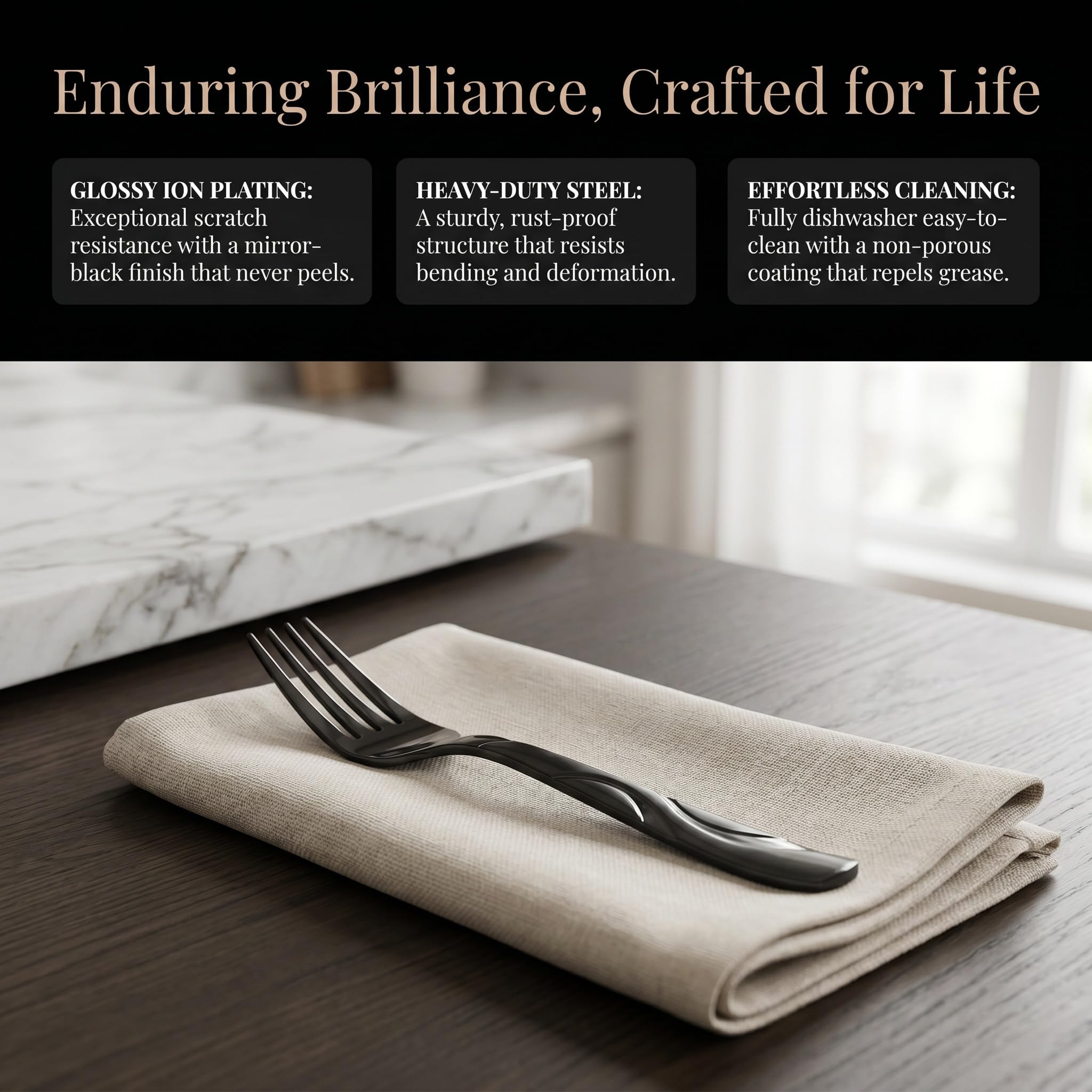 12-Piece Black Dinner Forks — Amazon image 6