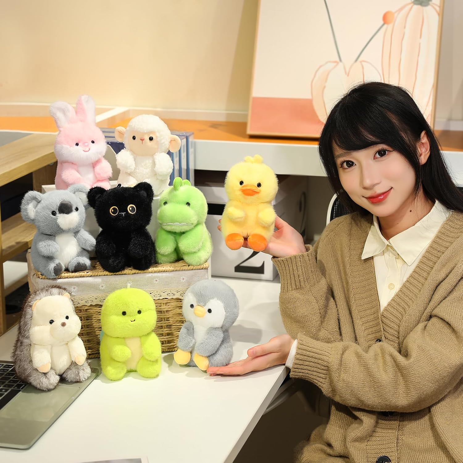 Ditucu Palm-Sized Sheep Stuffed Animals Cute Soft Lamb Plush Doll Small Plushies Toys Gifts for Kids White 6 inch - Image 6