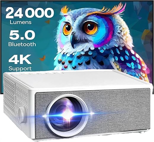 【24000 Lumens & HDMI ARC 】 TOPTRO MovieTime 1080p Full HD Projector for Home 4K Ultra HD Support, Ultra High Brightness Electric Focus 5G WiFi BT…