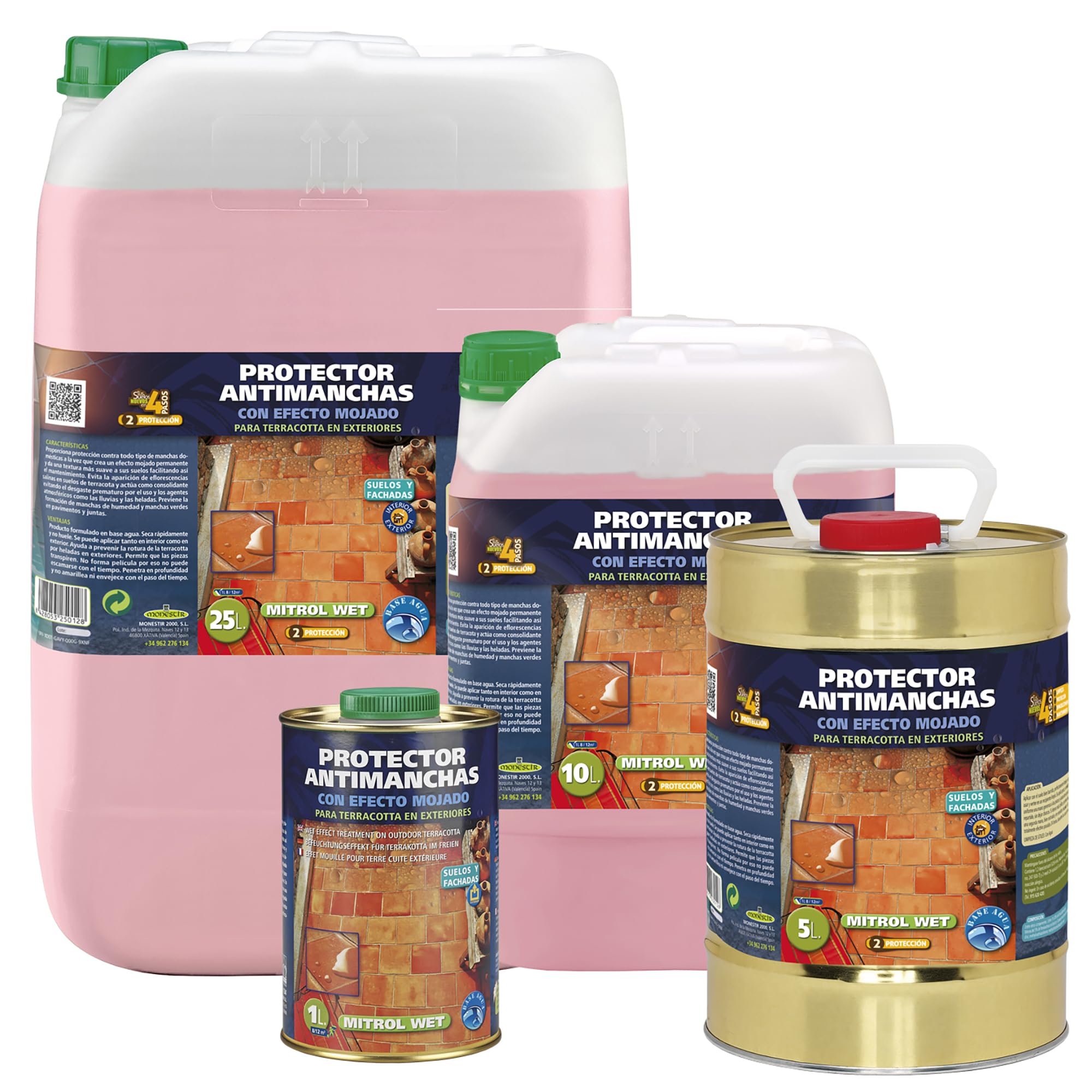 MONESTIR MITROL WET PROTECTOR ANTIMANCHA EXTERIORES EFECTO MOJADO 1L MONESTIR