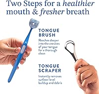 Vista 8 de Mouthology Cepillo de Lengua y Raspador de Lengua (Paquete Combo), Reduce el Mal Aliento y Mejora la Higiene Oral, Cepillo Raspador de Lengua