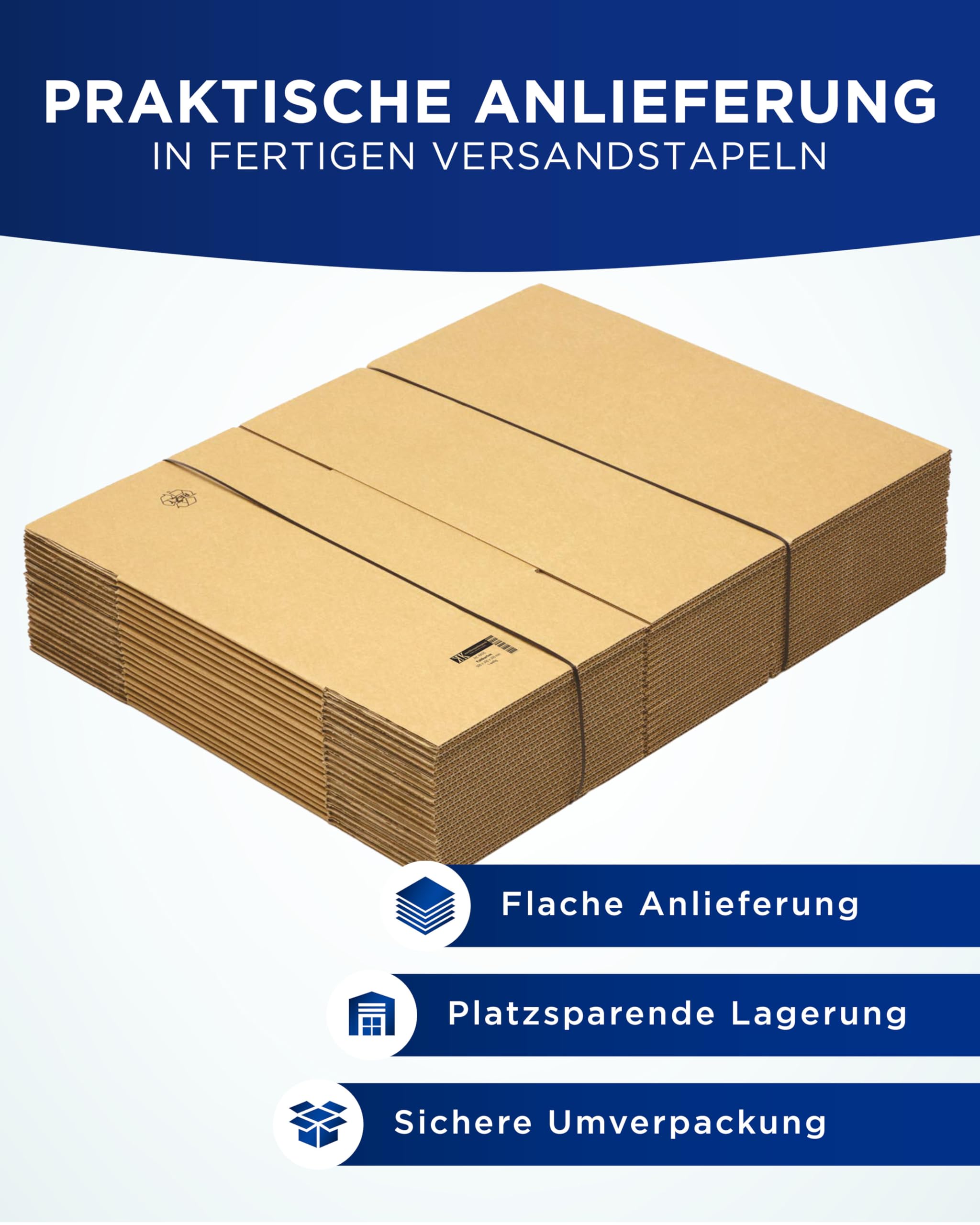 KK Verpackungen Versandkartons 500 x 300 x 300 mm Braun 1-wellig (Außenmaß 504 x 309 x 314 mm) | 20 Stück, Faltkartons Kartons für Versand als DHL Paket Hermes Paketklasse M DPD GLS Paketklasse XL