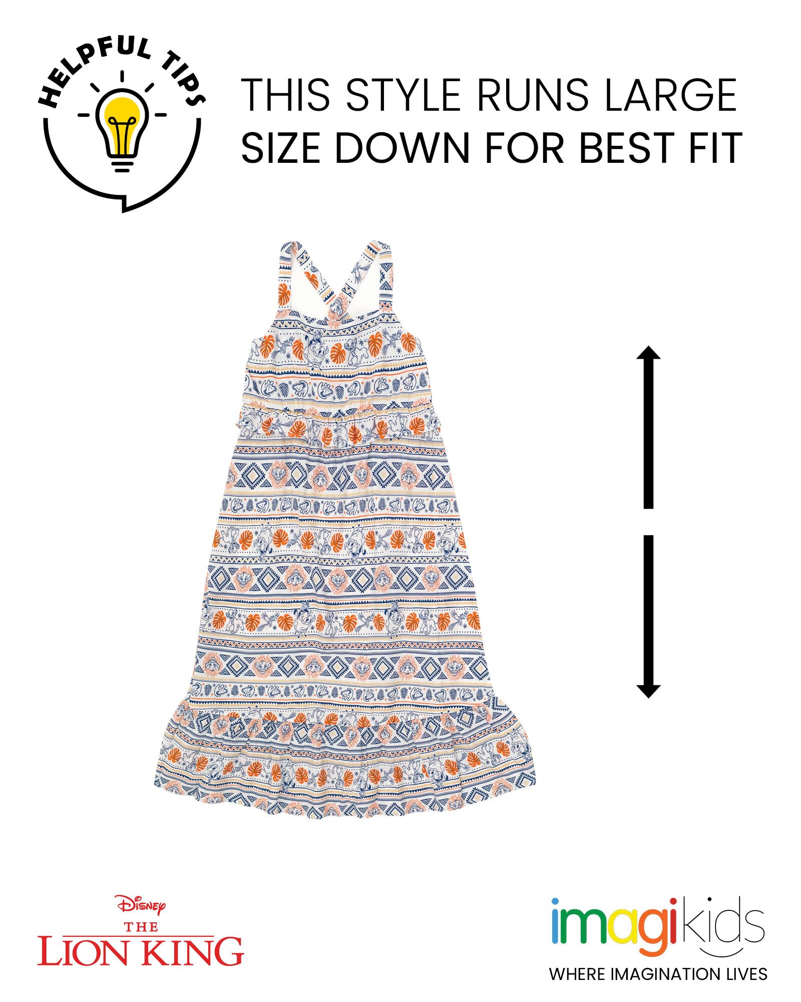 Disney Tutina coordinata con stampa geografica Re Leone Mommy & Me, maxi vestito e pantaloni, per neonati e adulti