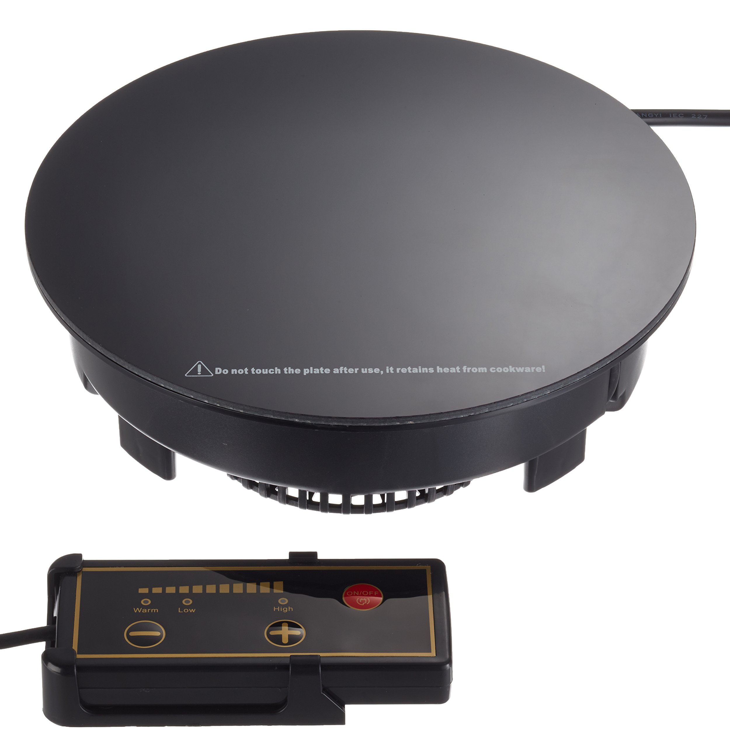 Lacor 69139 - Piastra a Induzione per Chafing Dish (1000W, Ø24 cm) con Regolatore di Temperatura, Ideale per Buffet, Colore Nero.