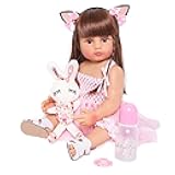Lifelike Reborn Baby Dolls - 22-inch Soft Body Realistic Newborn Baby Doll Silicone Full Body Real Life Baby Dolls with Feeding Kit Toys Accessories for Ages 3+ Year Old Girls or Collection