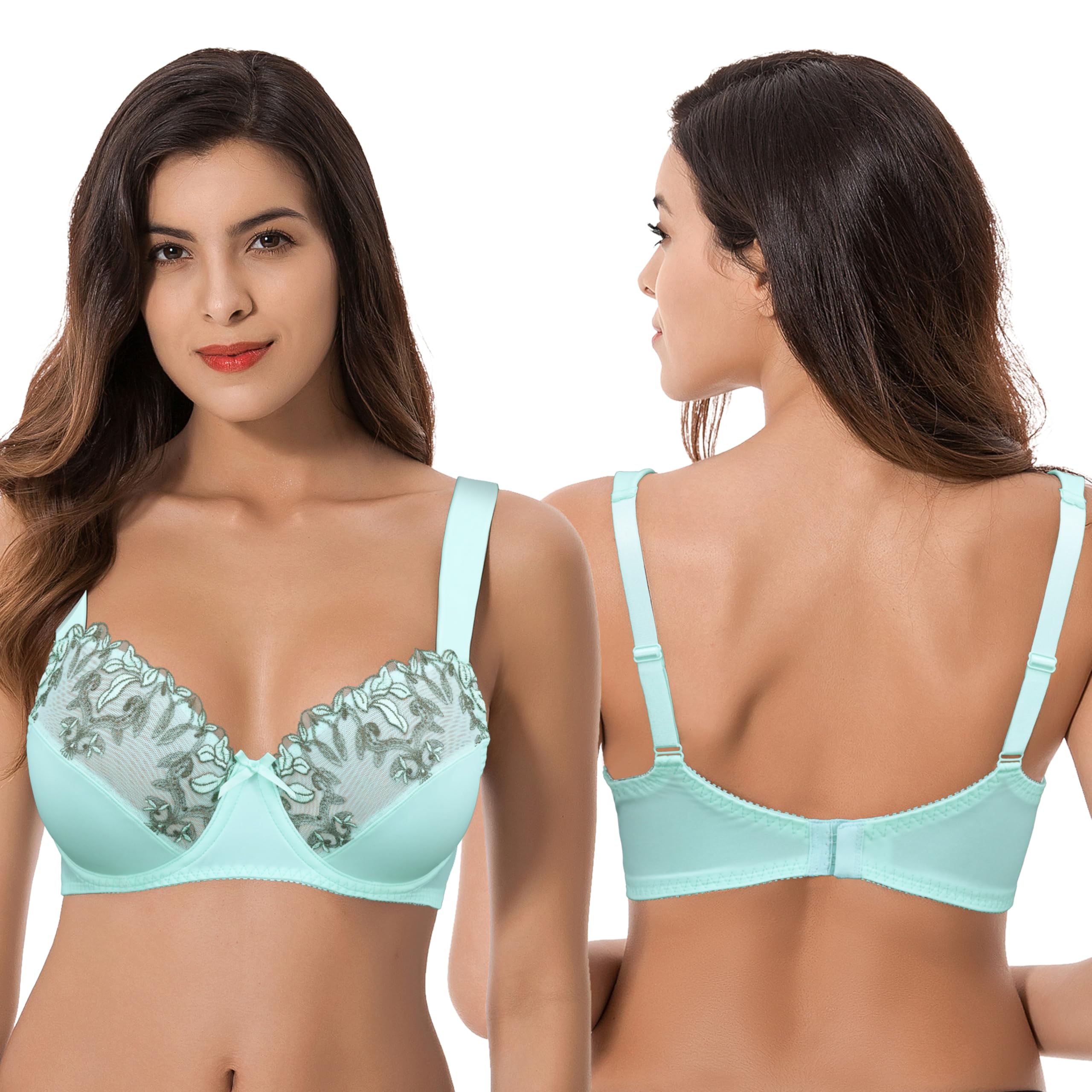 Curve Muse Übergröße Minimizer Bügel Ungefütterte BHS mit Stickspitze - 3er Pack
