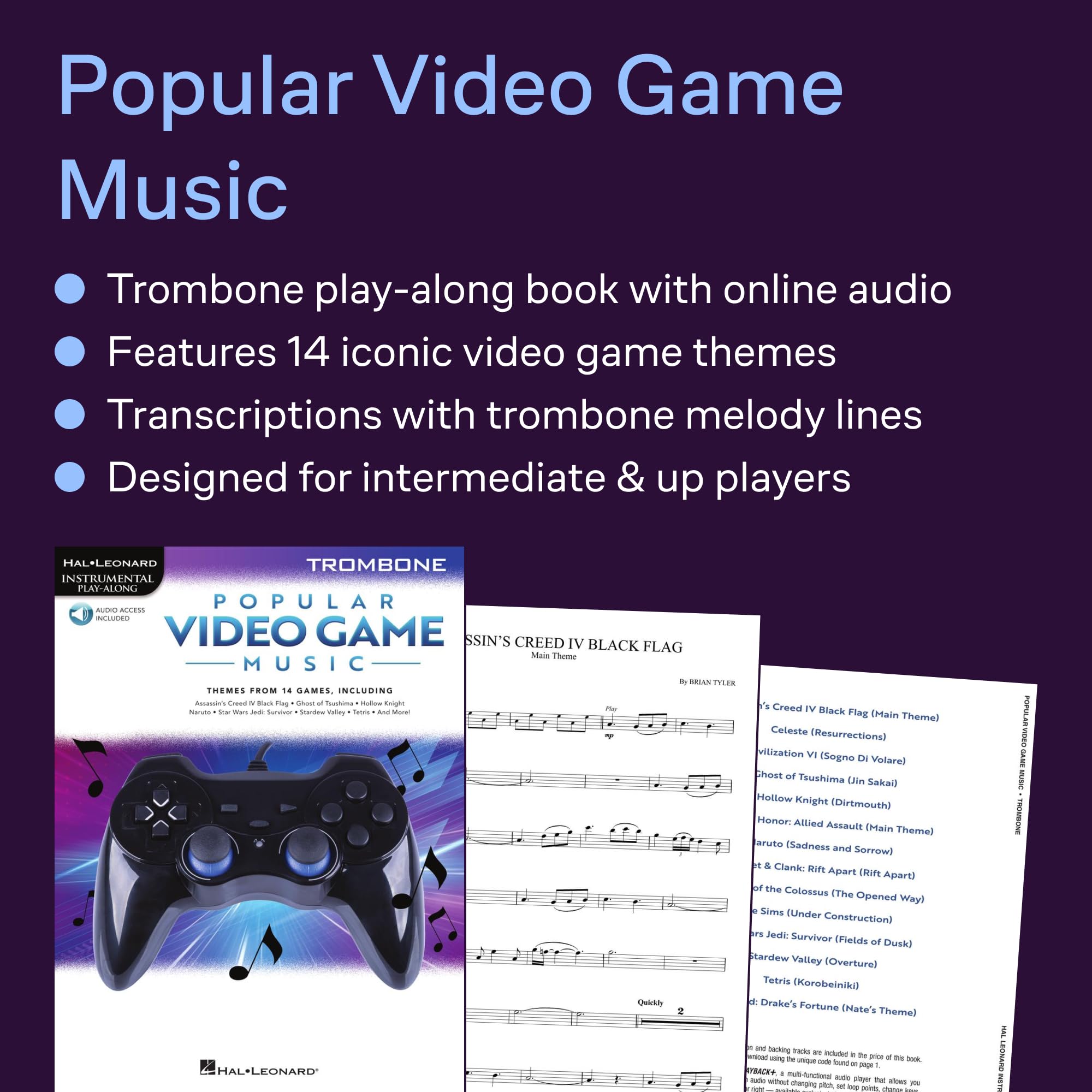 Popular Video Game Music. Posaune Solo. Enthält Online-Audio: Trombone Play-along Book With Online Audio
