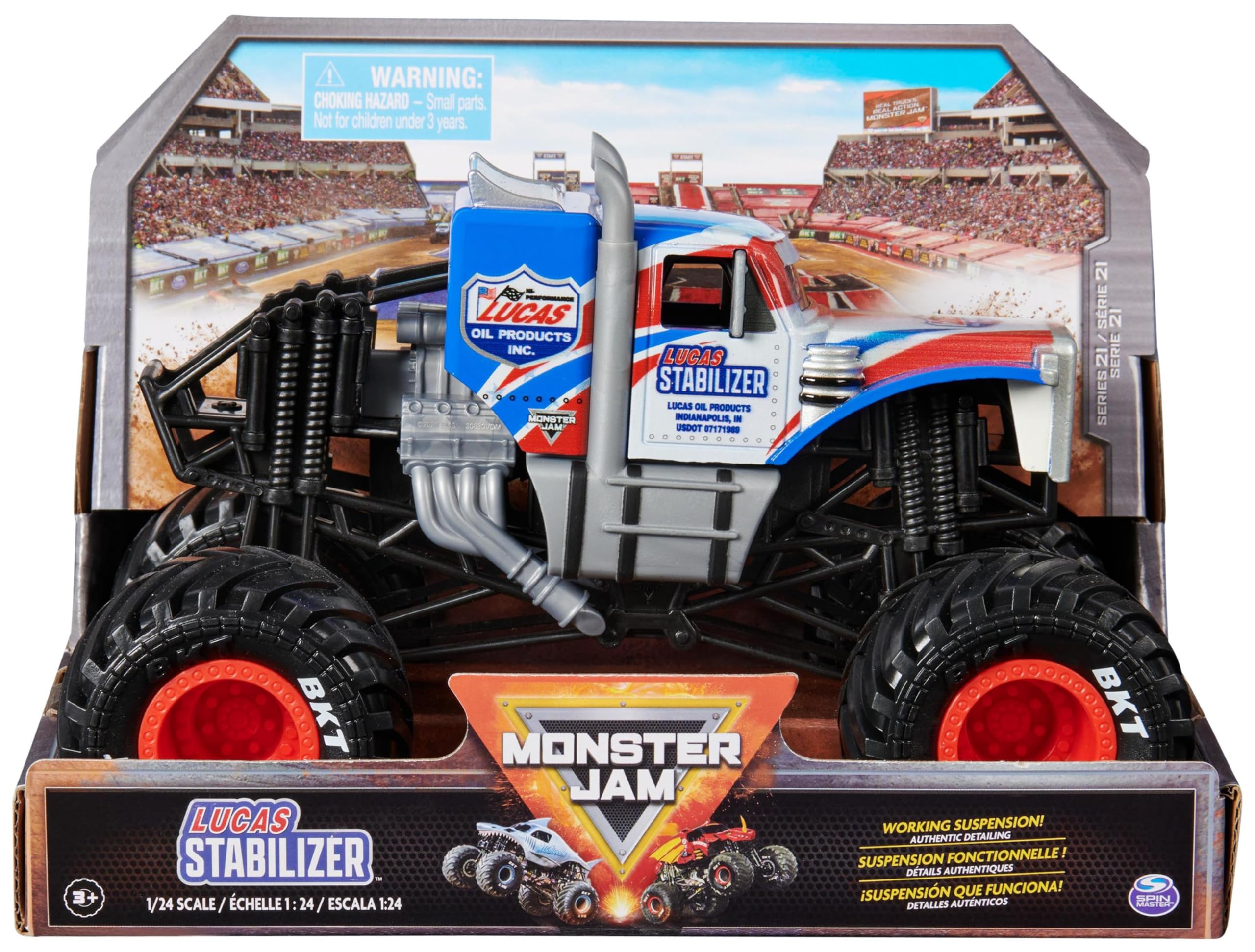 Monster Jam - Coche Monster Truck Oficial Escala 1:24 - Modelo Aleatorio - Coches para Niños - Juguetes Niños 3 años +