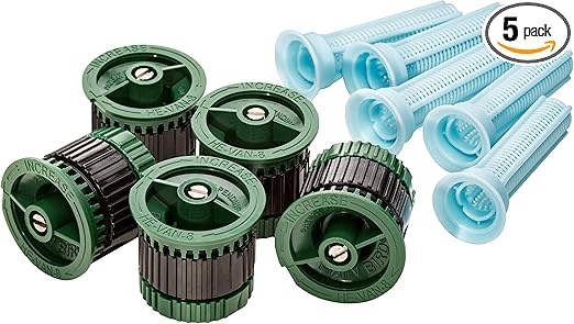 Rain Bird HEVAN085PK High Efficiency Spray Nozzle, 0° - 360° Adjustable Pattern, 5' - 8' Spray Distance, 5-Pack, Black