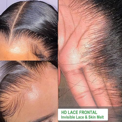 Miniatura 4 de Pelucas de cabello humano ondulado con encaje frontal de 30 pulgadas, peluca frontal de encaje HD, densidad del 180%, sin pegamento, pelucas para