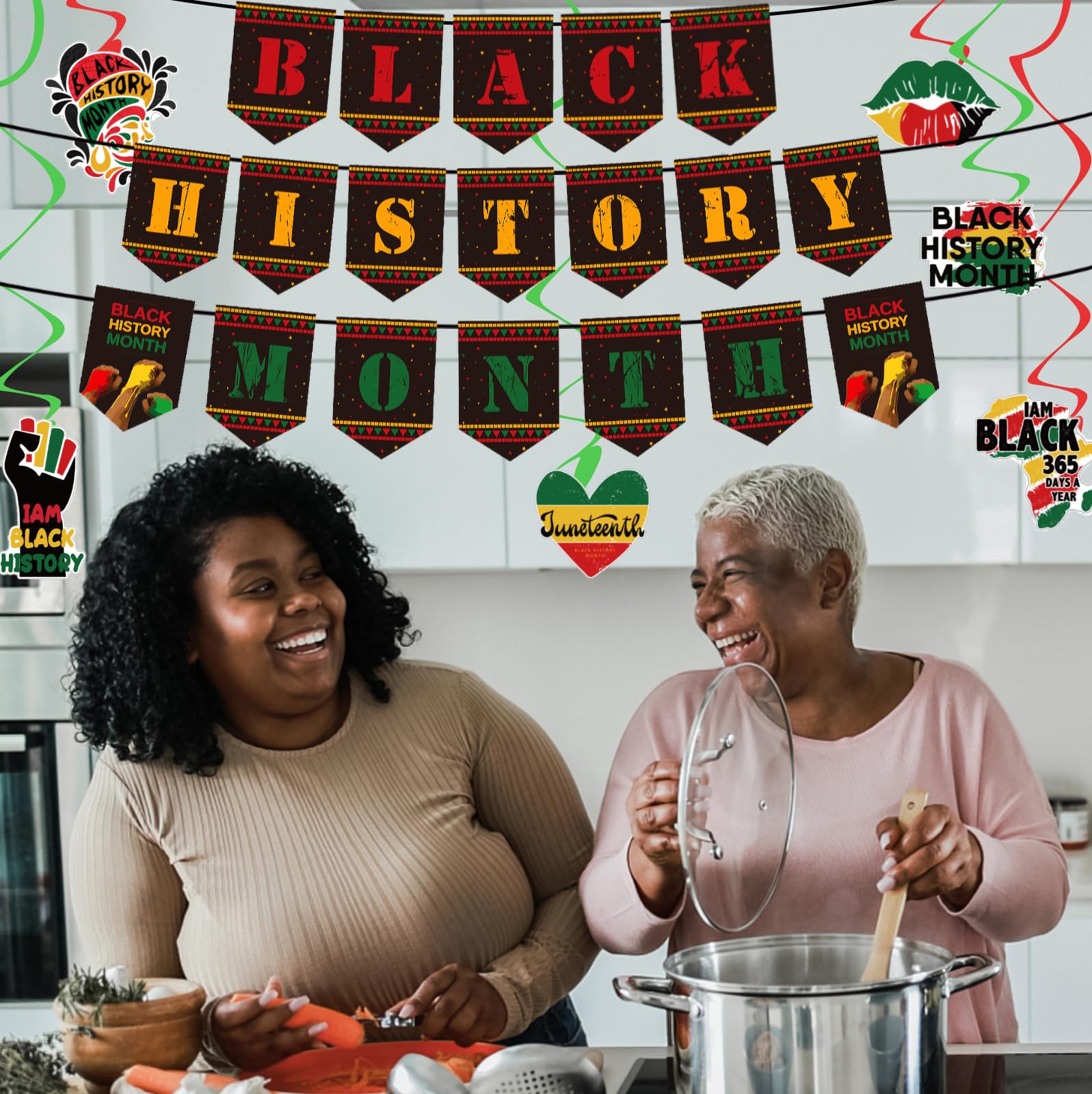 FHGG Glitter Black History Month Banner Set – 3-Pack Party Decorations For African American Heritage Celebration