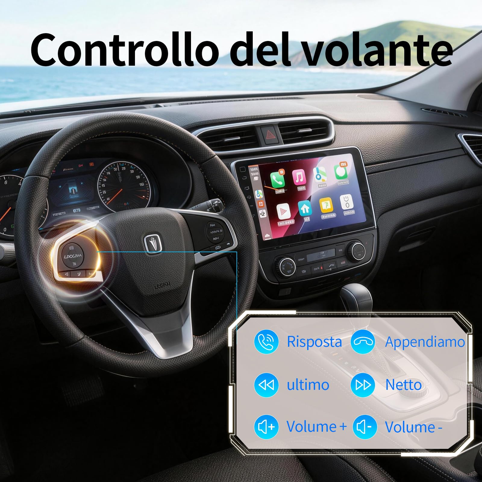 Haudio Autoradio 2 Din con Apple CarPlay e Android Auto, Schermo HD da 10,1 Pollici, Telecamera Posteriore HD, 2+64 GB, GPS, Bluetooth, Controllo Vocale, Mirror Link, FM/AM/AUX, per Tutti i Veicoli