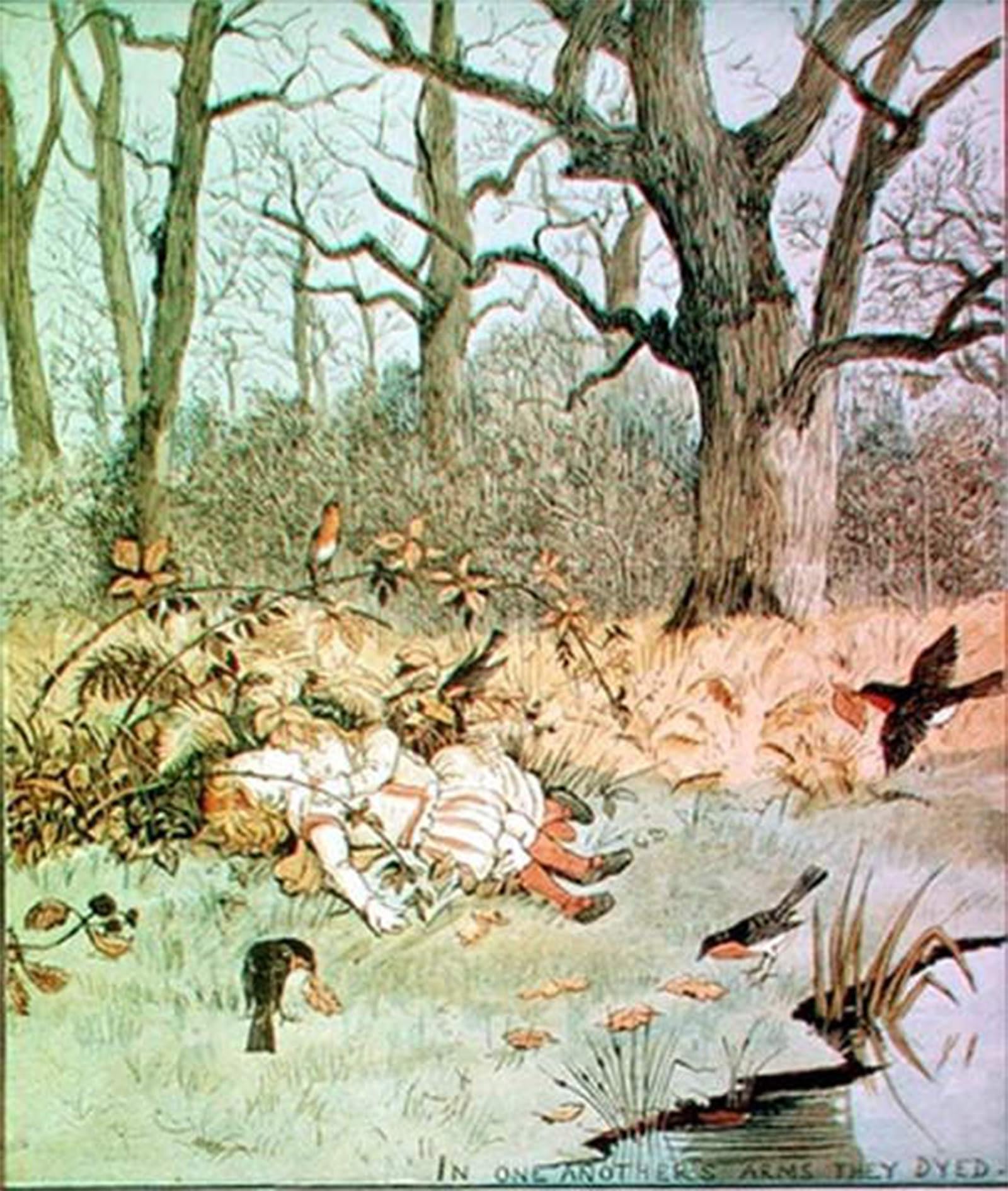 Posteriik No Frame Famous Modern Artwork Art Mural Babes In The Wood By Famous Artist Oil Paintings Pictures For Home Decor 60X90cm