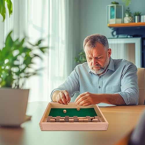 Miniatura 9 de GOTHINK Juego de dados Shut The Box  Juego de mesa tradicional de madera para niños y adultos  12 pulgadas con 2 dados  perfecto para la familia,
