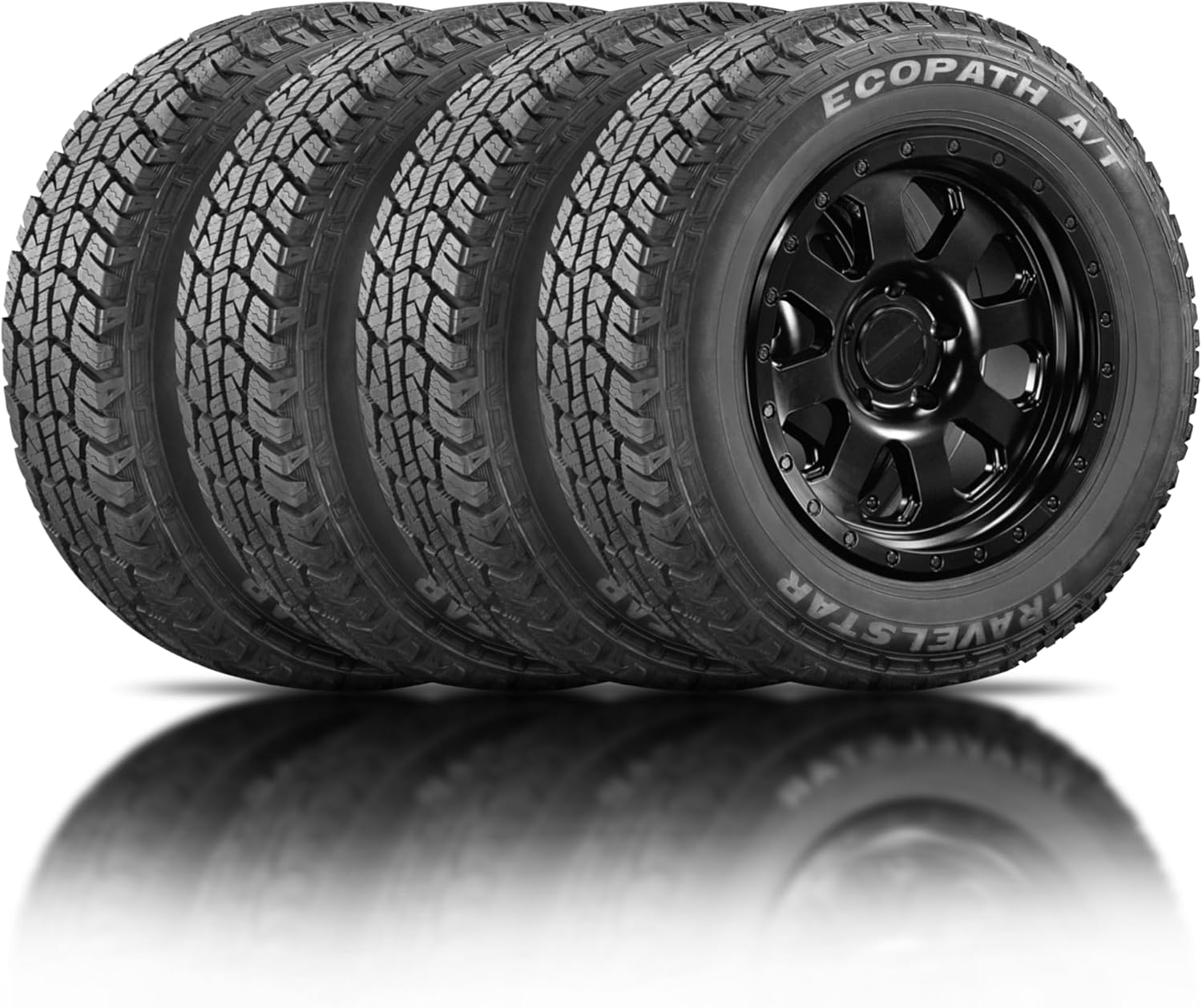 Set of 4 (Four) Travelstar Ecopath AT All Terrain 225/75R16 10 Ply 115S Light Truck Radial Tire + Road Hazard Warranty Included 225/75/16 (Tire Only)