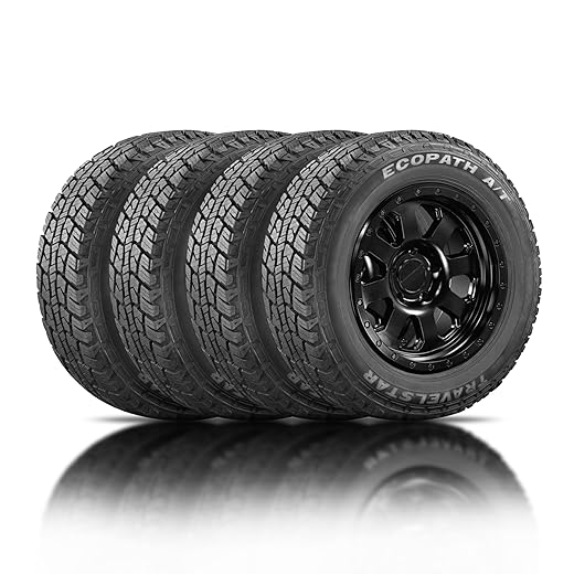Set of 4 (Four) Travelstar Ecopath AT All Terrain 275/70R18 10 Ply 125S Light Truck Radial Tire + Road Hazard Warranty Included 275/70/18 (Tire Only)