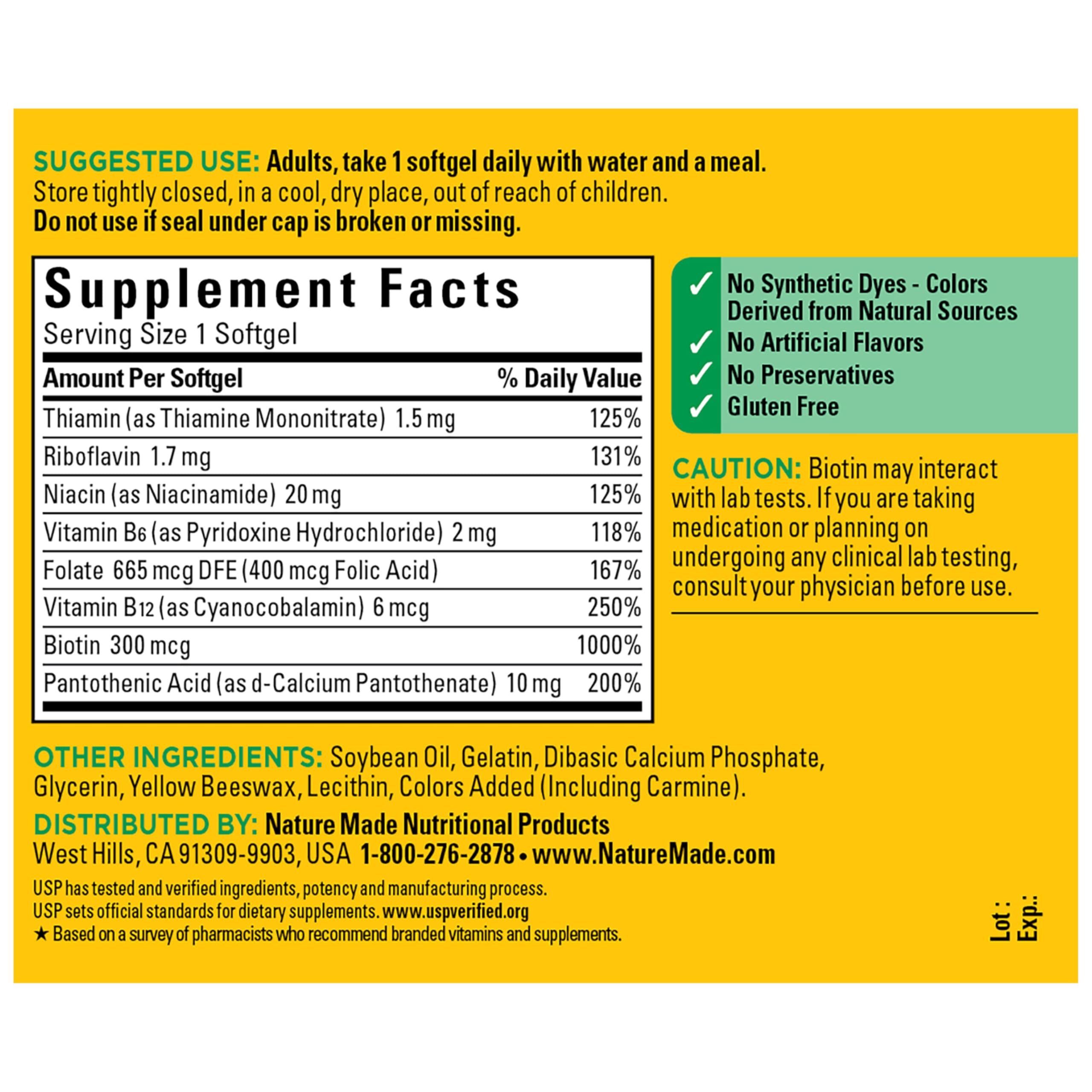 Nature Made Super B Complex Vitamins for Women and Men, 160 Softgels — Amazon image 8