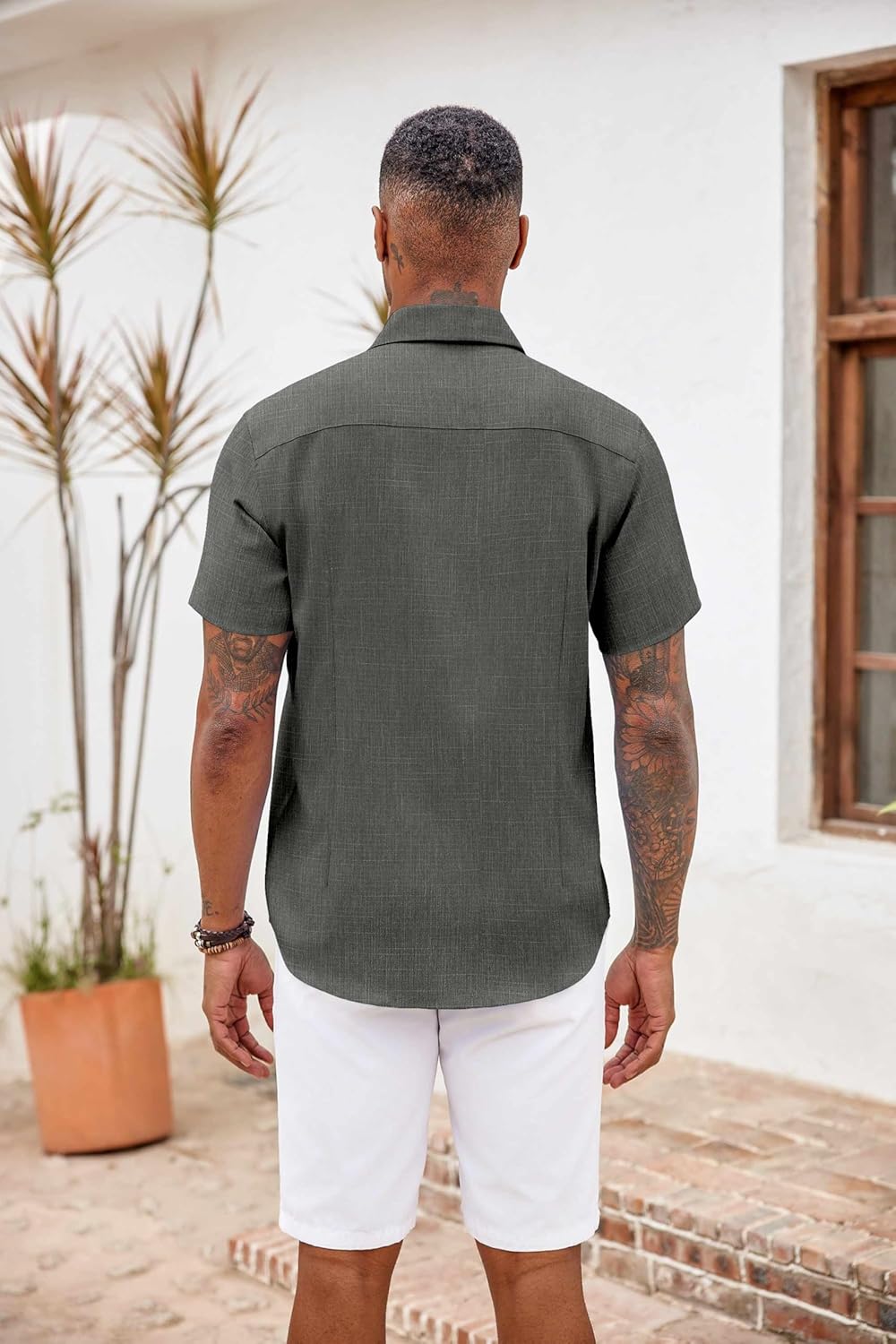 COOFANDY Men's Button Down Shirts Short Sleeve Casual Summer Beach... - Picture 90 of 180