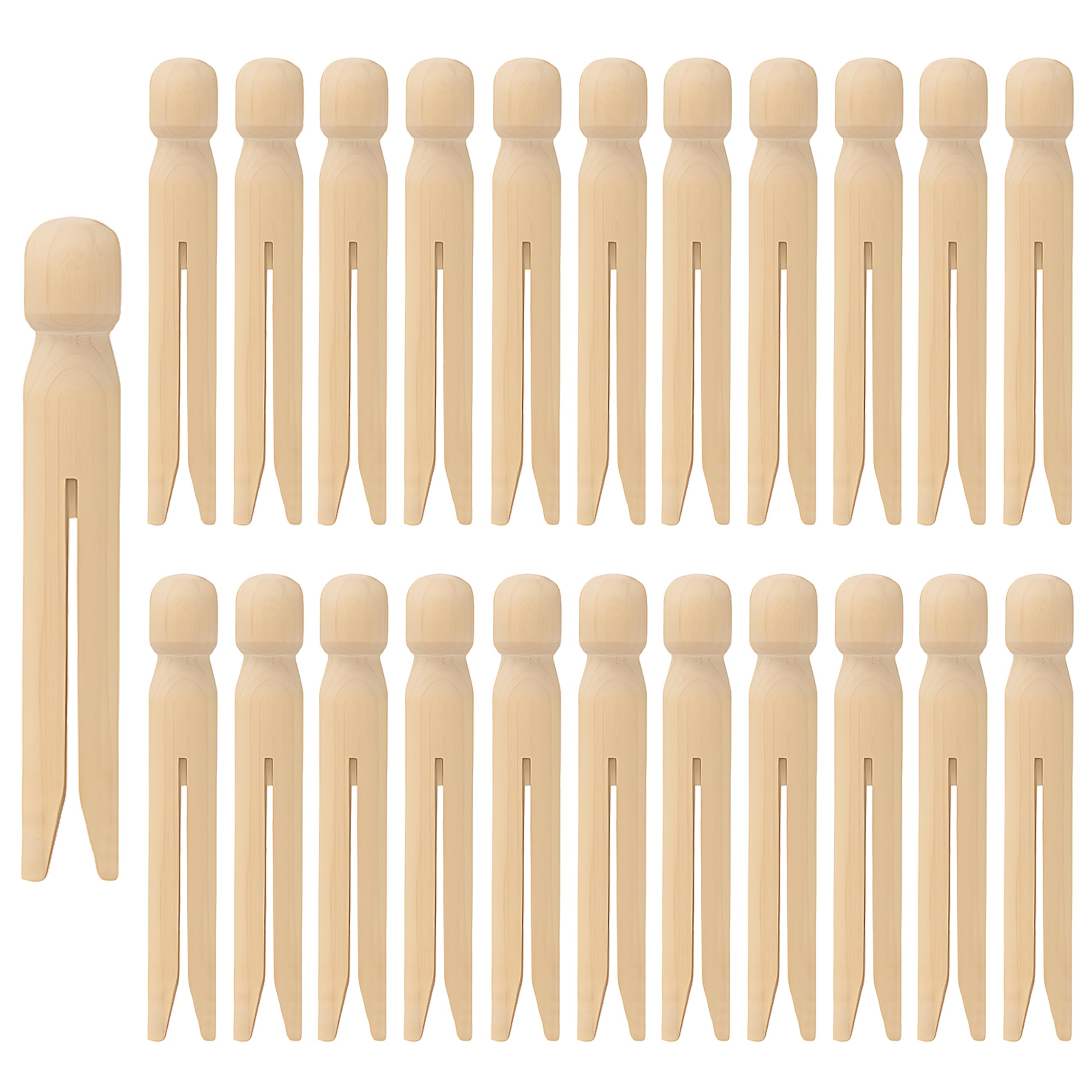 SWL Wooden Dolly Pegs – 100 Pack | Traditional Natural Wood Clothes Pegs | Classic Laundry Pegs for Indoor & Outdoor Use