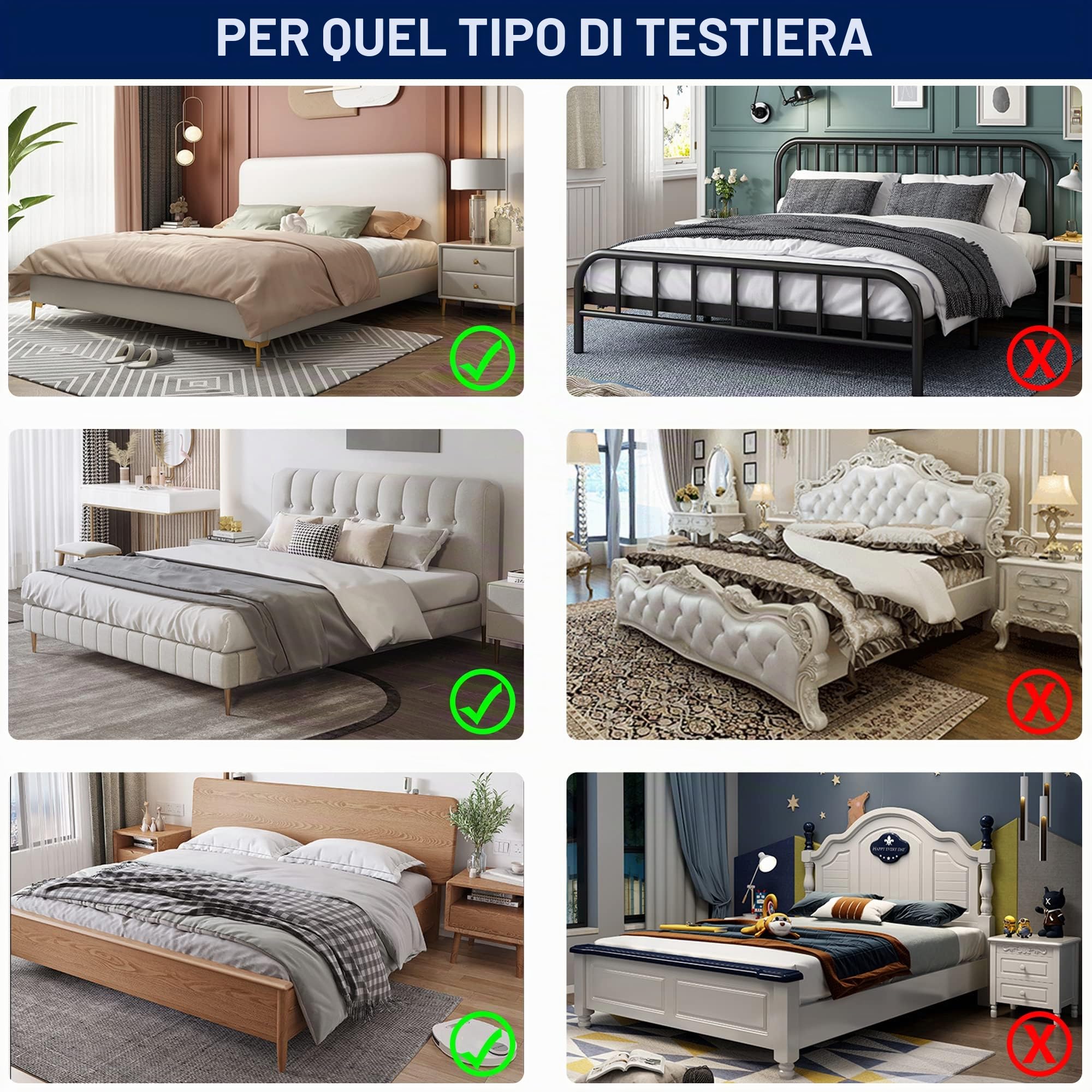 TIANSHU Copertura per Testiera per Letto, Copritestata del letto elasticizzato antipolvere per l'arredamento della camera da letto Lavabile (lunghezza 180 cm-205 cm,Beige)