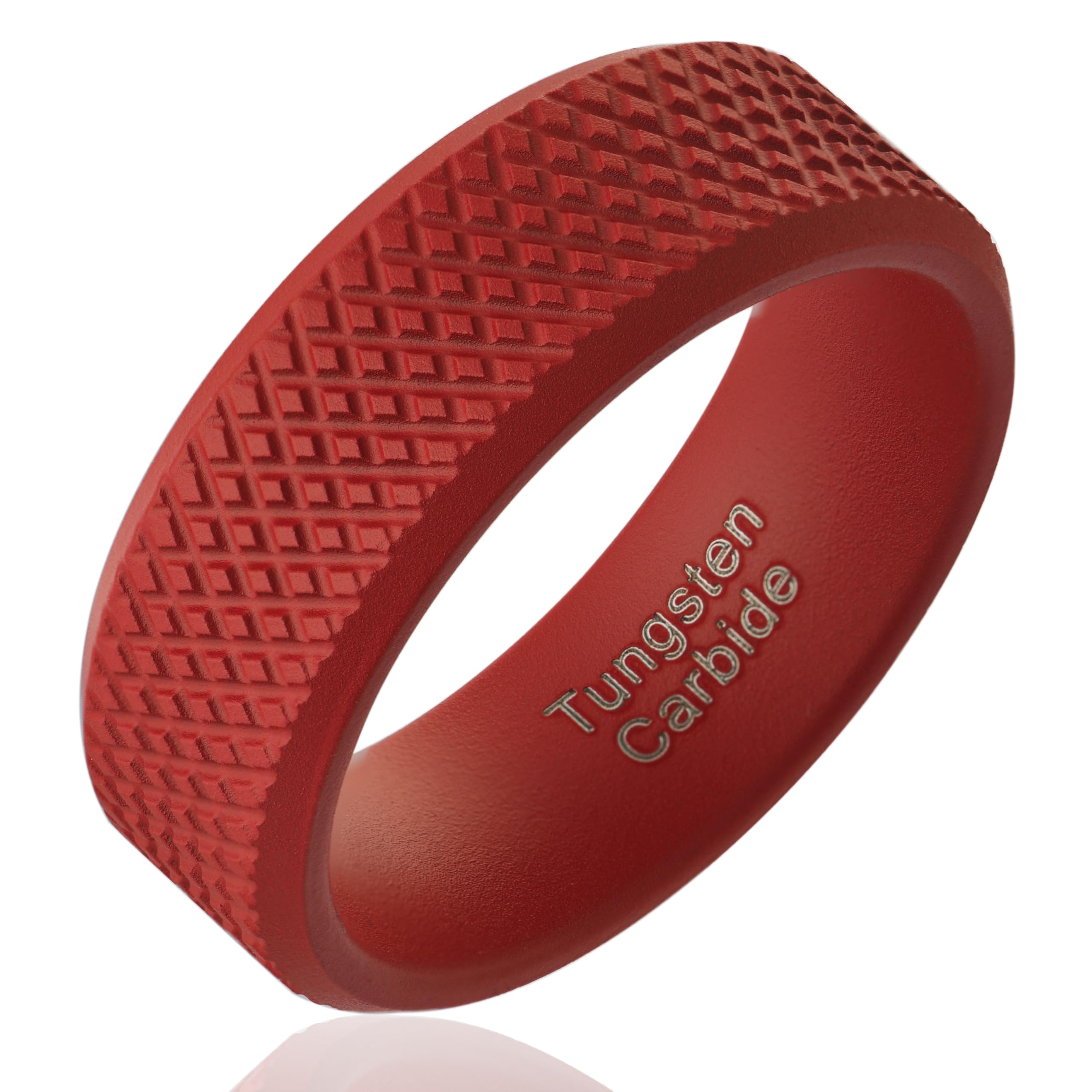 100S tungsten ring with knurl diamond pattern