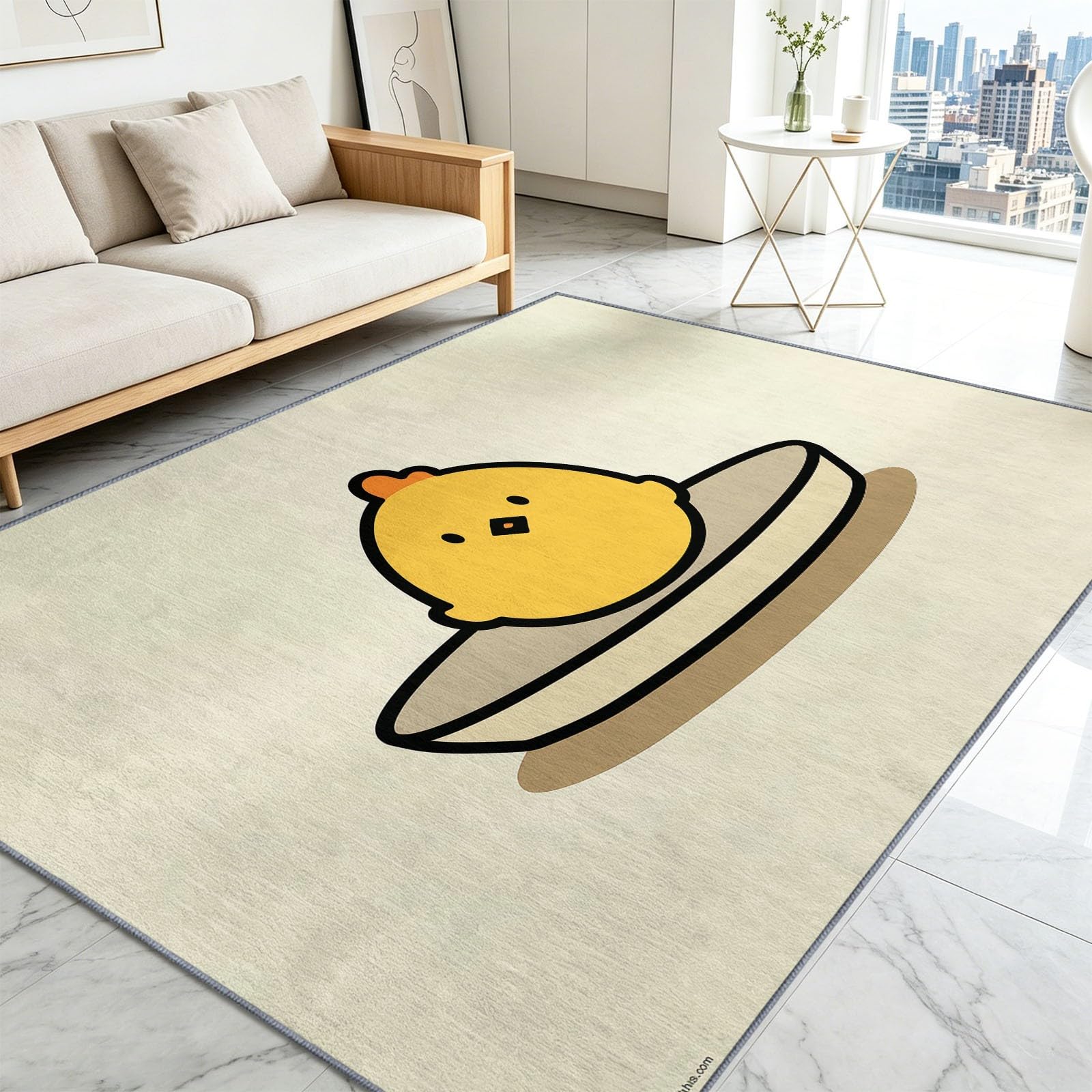 Alfombra antideslizante con diseño de animales de dibujos animados para sala de estar, 100 x 160 cm, alfombra de suelo lavable, bonita alfombra de pelo bajo, para sala de estar, dormitorio, comedor