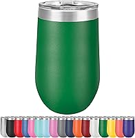 Vista 11 de Vaso de vino grande de 16 onzas, aislado al vacío, acero inoxidable con tapa, vasos de vino aislados con tapas, copas de vino sin tallo (negro)