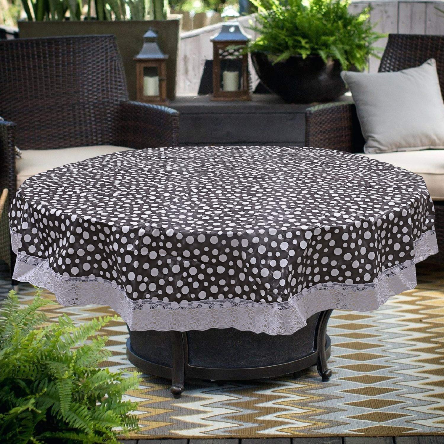 Kuber Industries PVC 4 Seater Round Table Cover 60