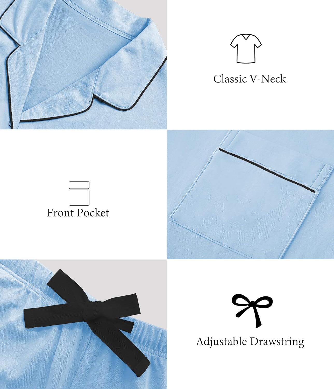 ANLIQI Women's Cotton Pajama Sets Short Sleeve Modal Capri Pjs Button Down Sleepwear for Women Soft & Comfy Lounge Set S-2XL - Image 6