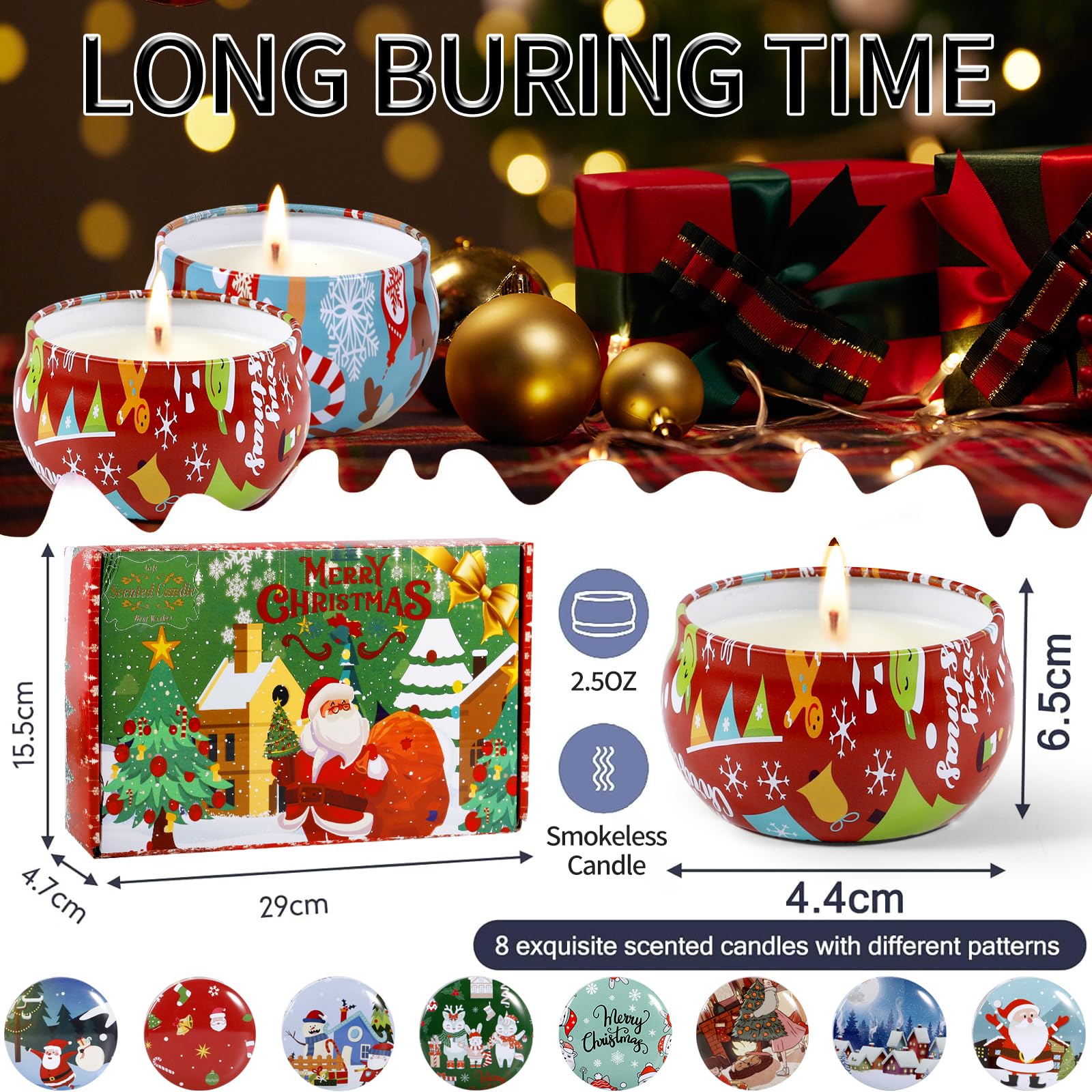 Juego De 8 Velas Aromáticas De Soja - Fragancias Relajantes - Ideal Para Regalo (Día De La Madre, Navidad)