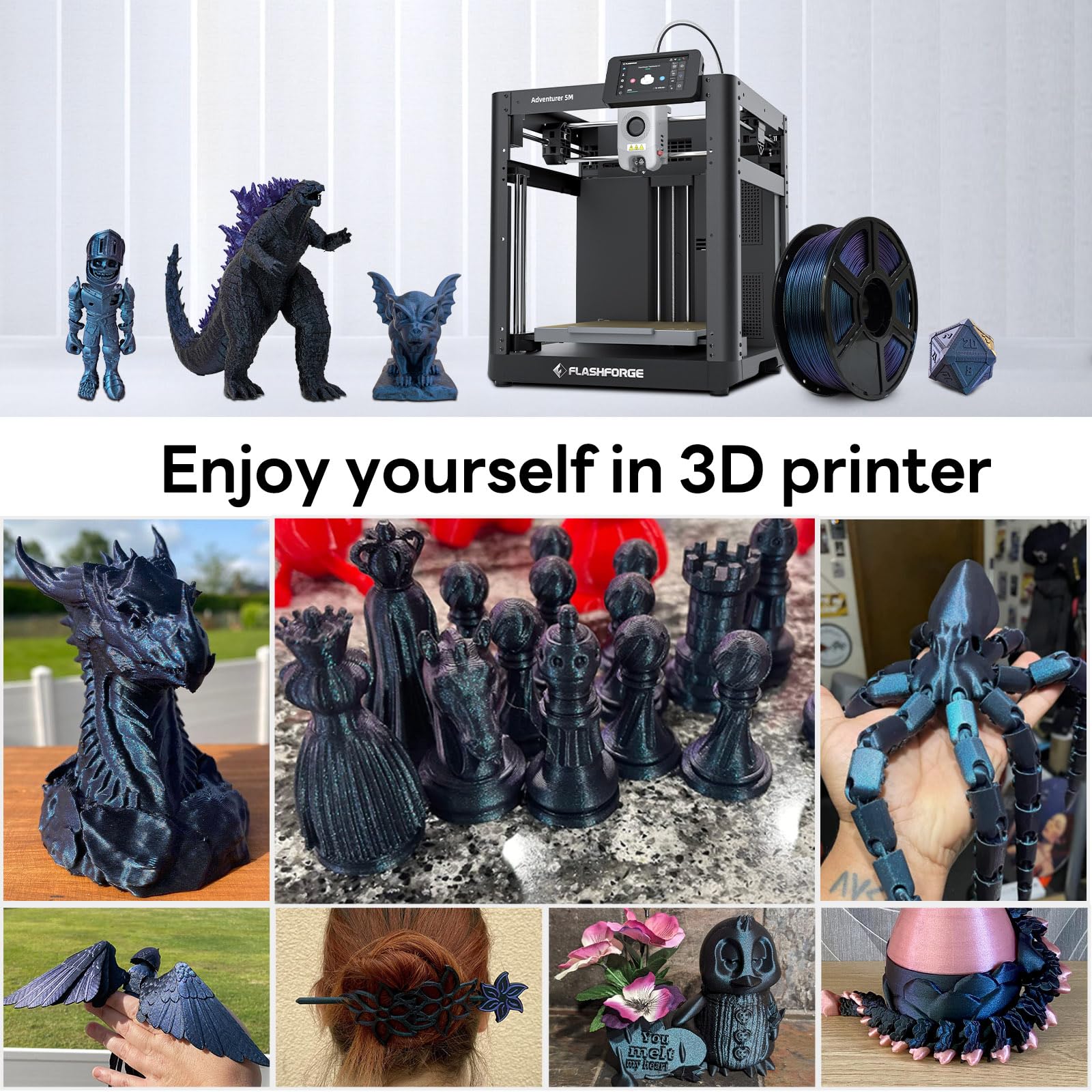 Flashforge Filament ASA 1,75mm, filamenti per stampanti 3D 1kg-accuratezza dimensionale +/- 0,02mm,alta resistenza ai raggi UV, perfetto per la stampa di parti funzionali all'aperto (Burnt Titanium)