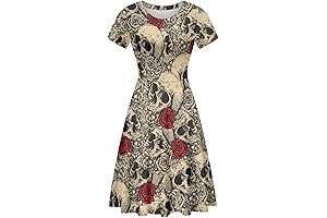 Elegant Casual Skull Mini Swing Dress