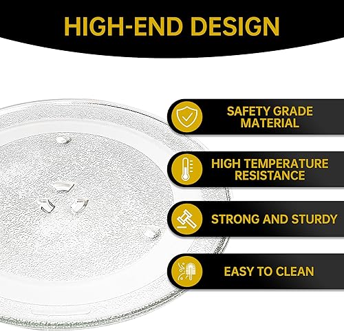 Miniatura 3 de Placa giratoria de vidrio para microondas de 11.25 pulgadas, bandeja de microondas de 11.25 pulgadas  11.3 in, repuesto de bandeja de vidrio para