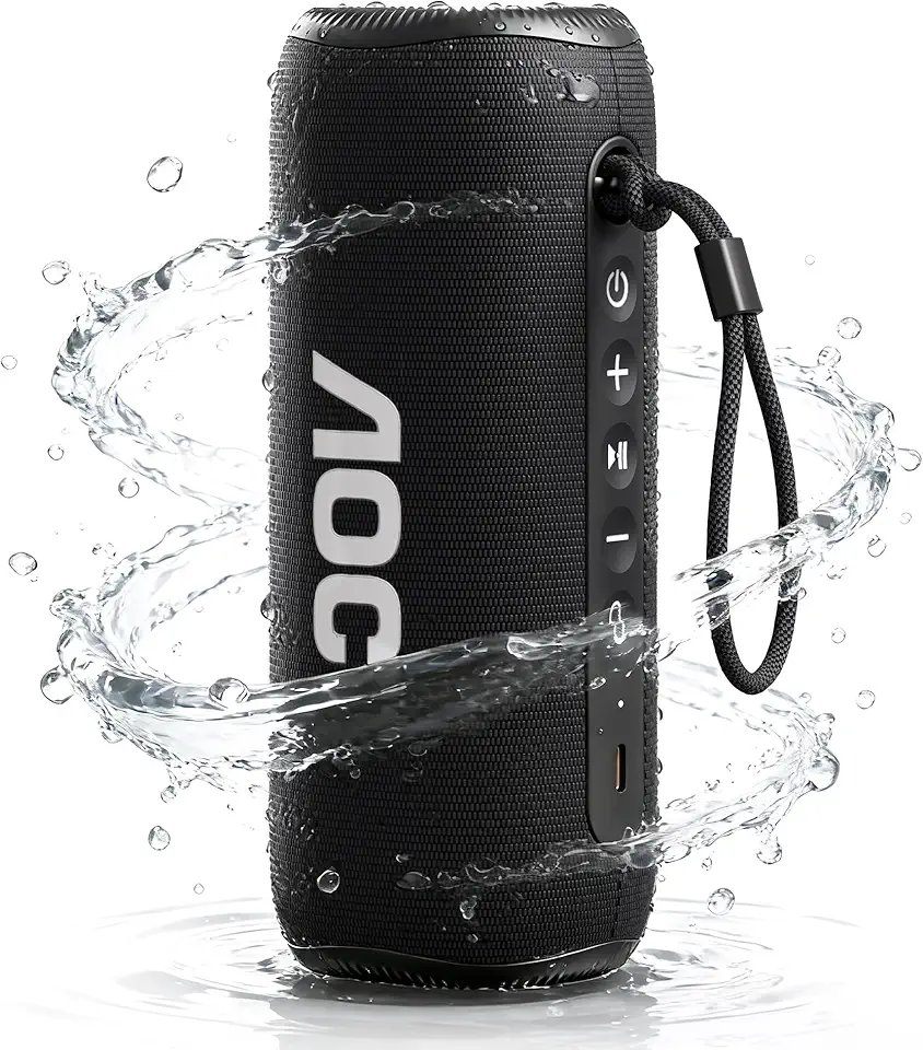 AOC ACS5311 Caixas de Som Portáteis Bluetooth 37W, Alto-Falante Portátil IP67 à Prova D'água, Múltiplas luzes RGB, Som Potente, Graves Profundos, 12h de Reprodução, Suporte TF/USB/TWS