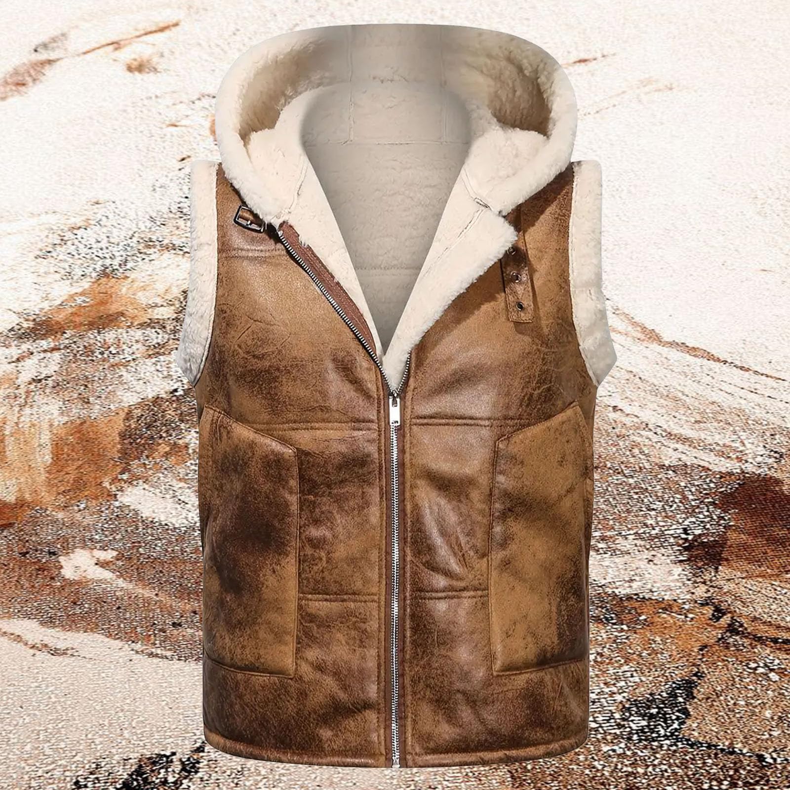 Gilet Pelle Uomo Smanicato Invernale, Rocker da Moto, con Lacci, per Motociclista Punk, in Pelle Sintetica Gilet Pu Pelle Uomo Gilet Ecopelle Gilet Ciclismo Uomo Invernale per Il Tempo Libero