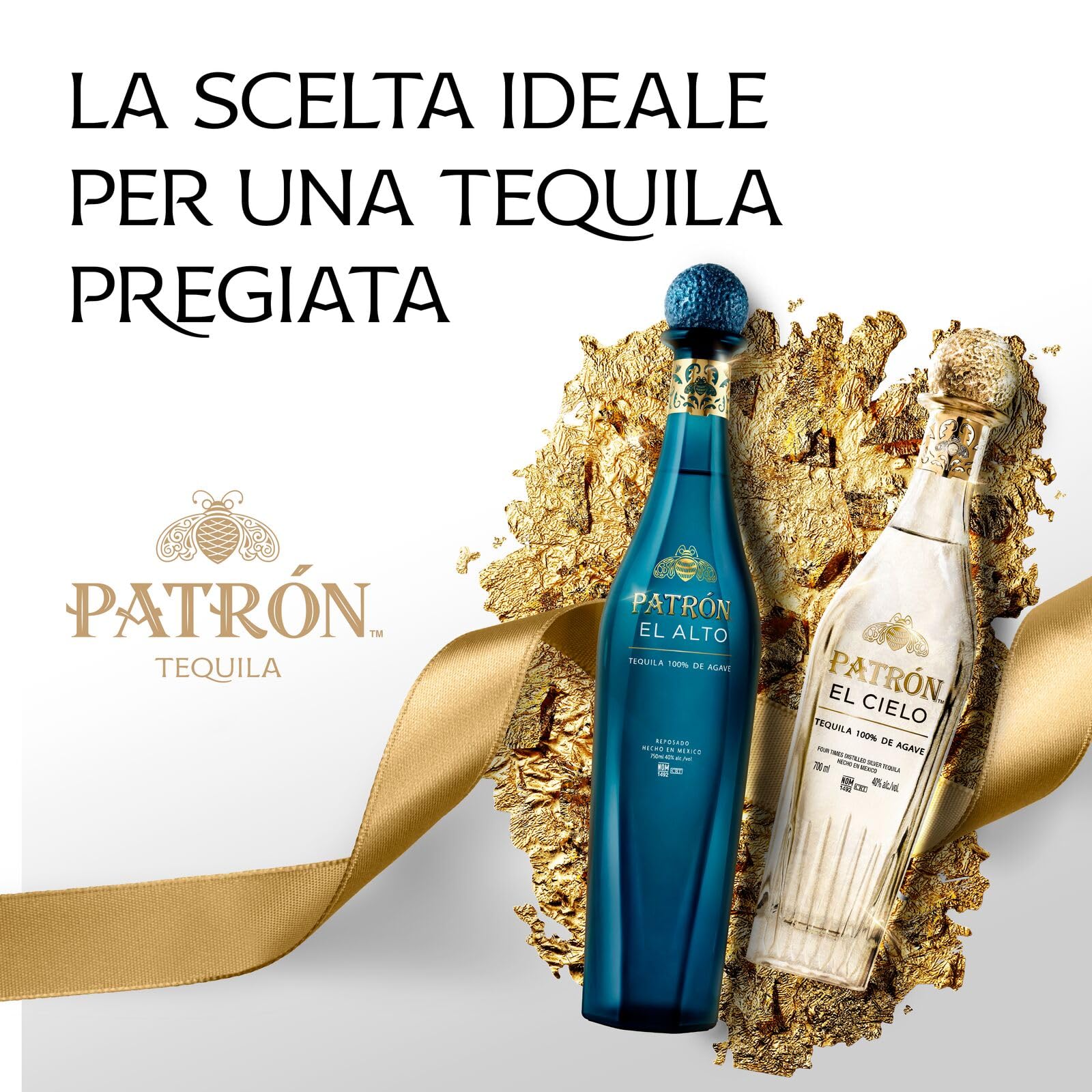 PATRÓN EL ALTO Pregiata Tequila Reposado, 40% vol., 1750 ml / 1,75 L, Realizzata a Mano in Piccoli Lotti dal 100% di Agave Blue Weber a Jalisco, Messico